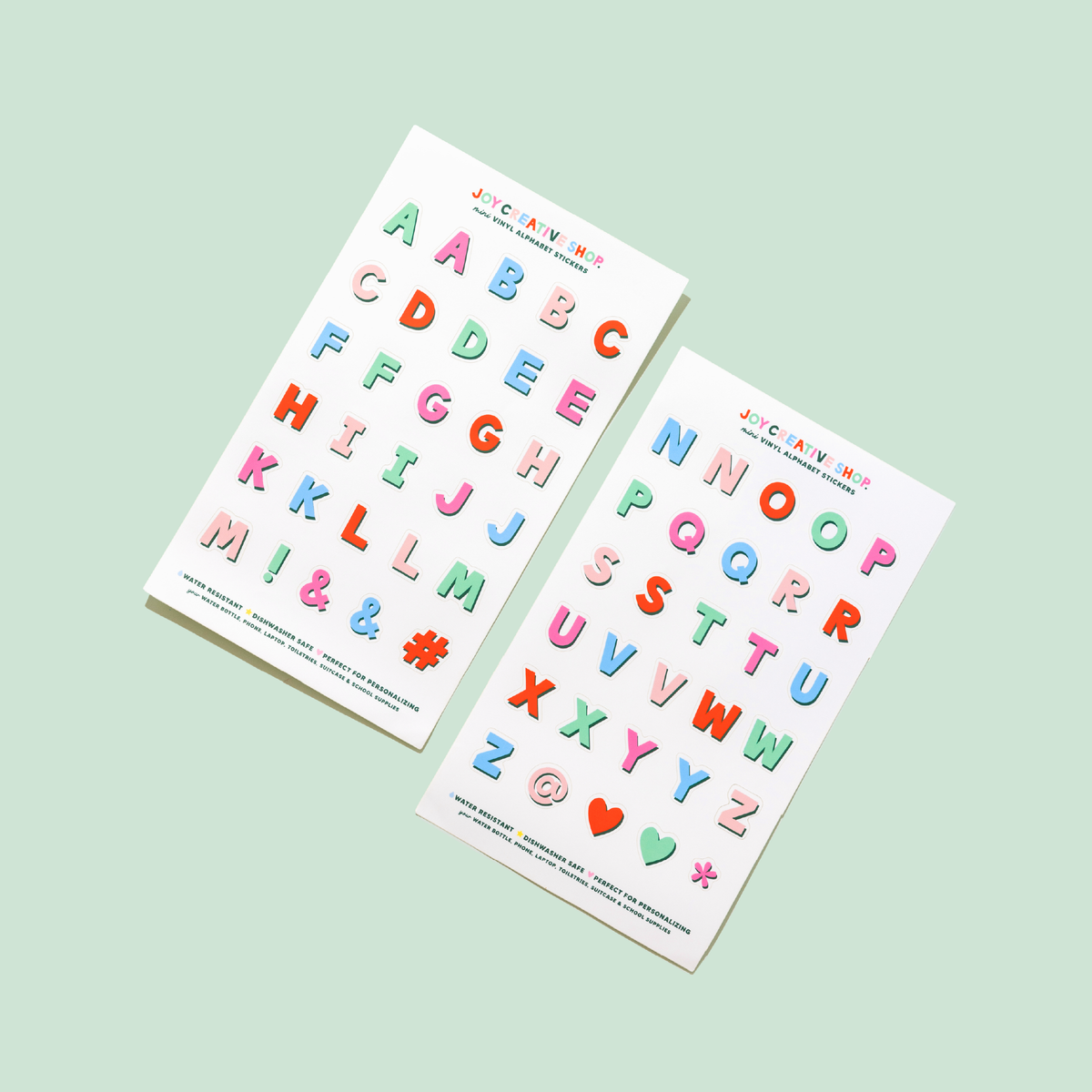 Mini Vinyl Alphabet Stickers - Holiday