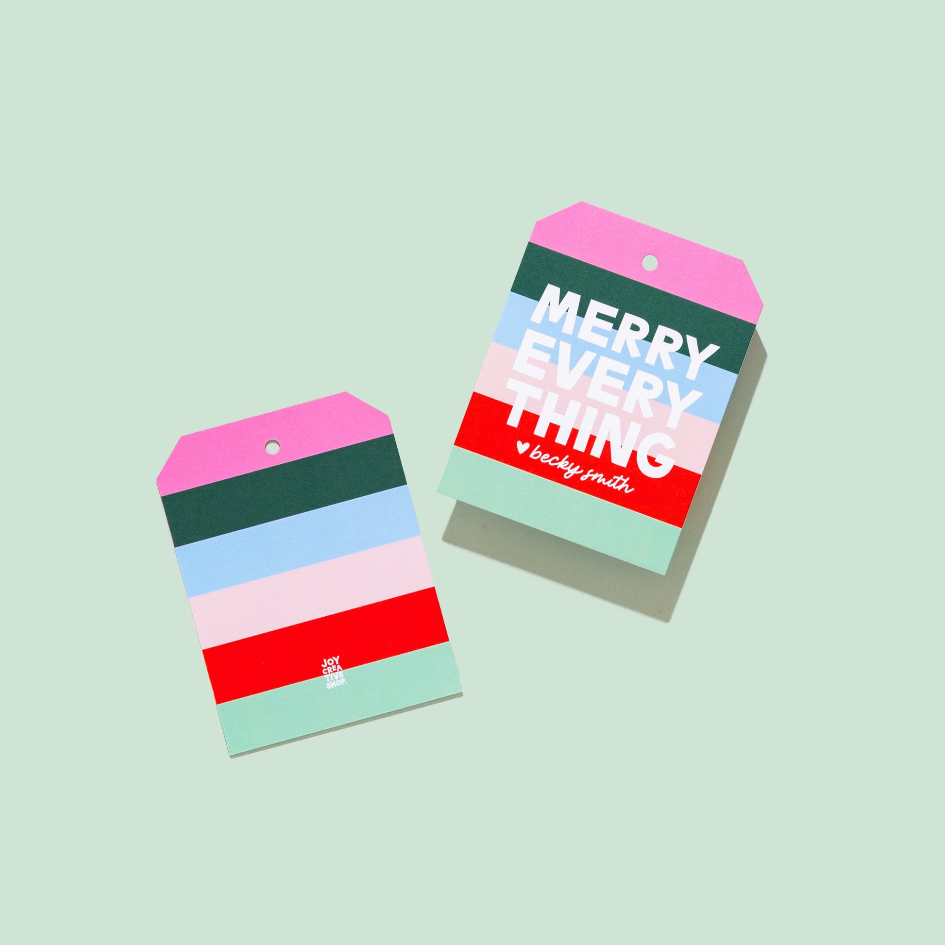 Merry Everything Personalized Sticker & Tag