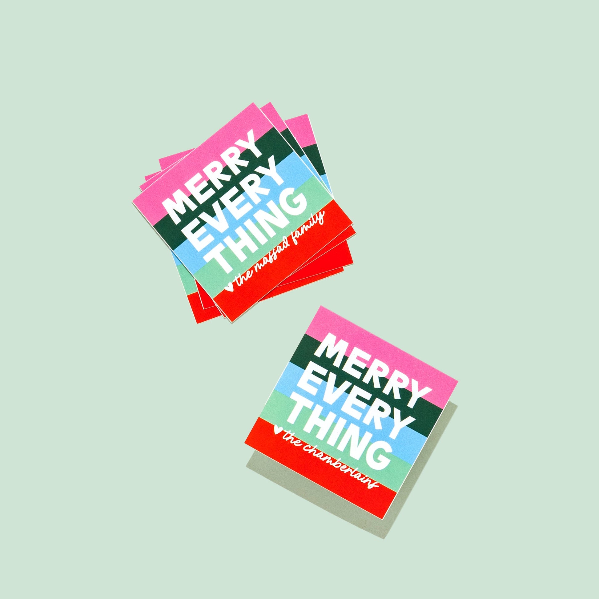 Merry Everything Personalized Sticker & Tag