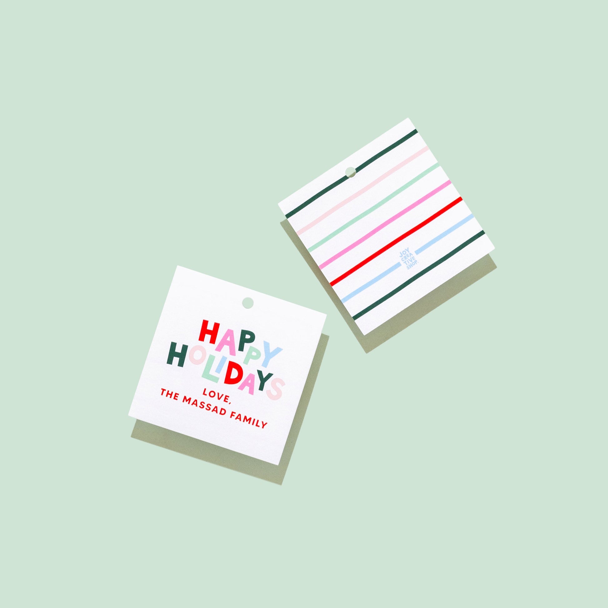Happy Holidays Personalized Sticker & Tag