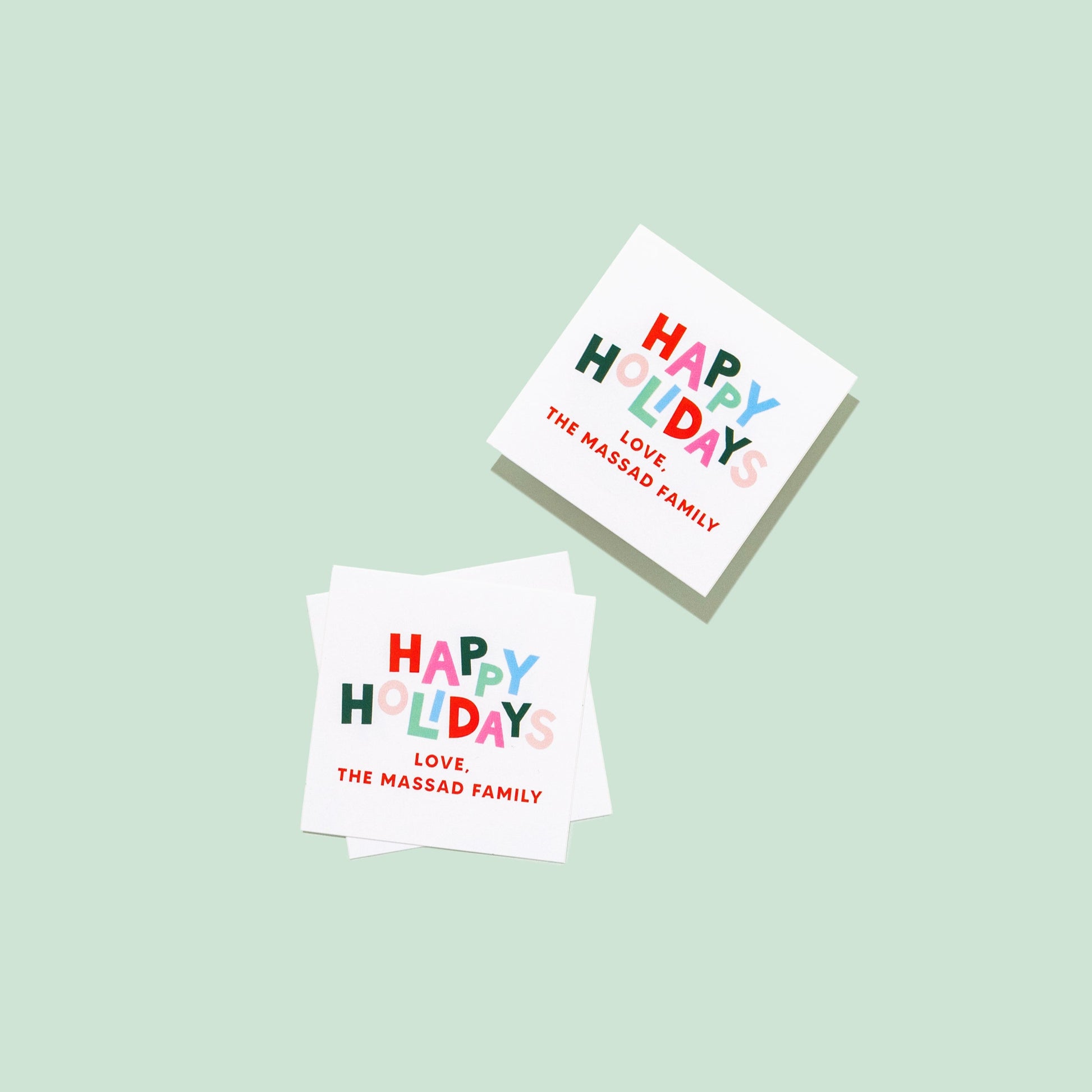 Happy Holidays Personalized Sticker & Tag