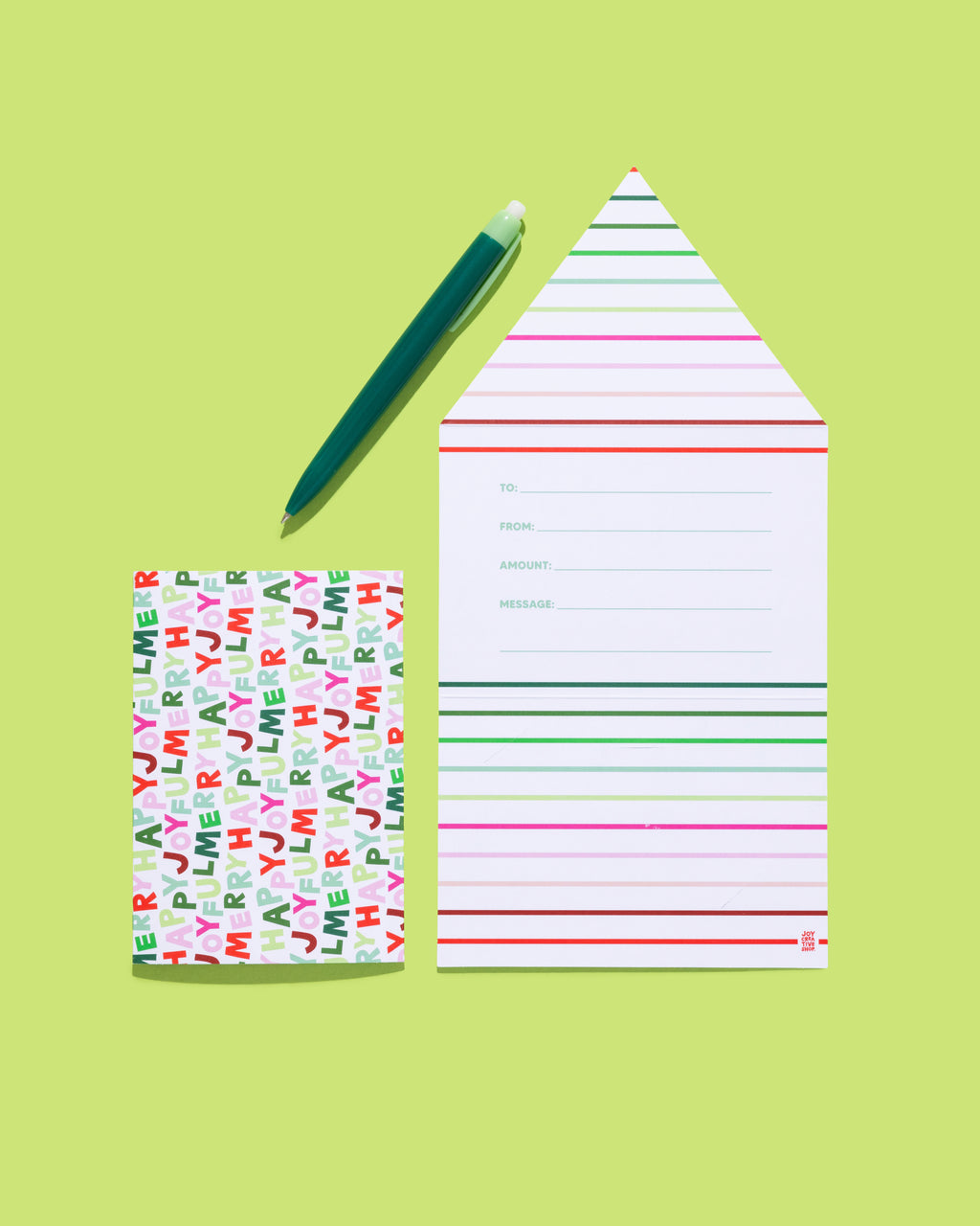 Holiday Gift Card Holder Set - Merry Happy Joyful & Plaid