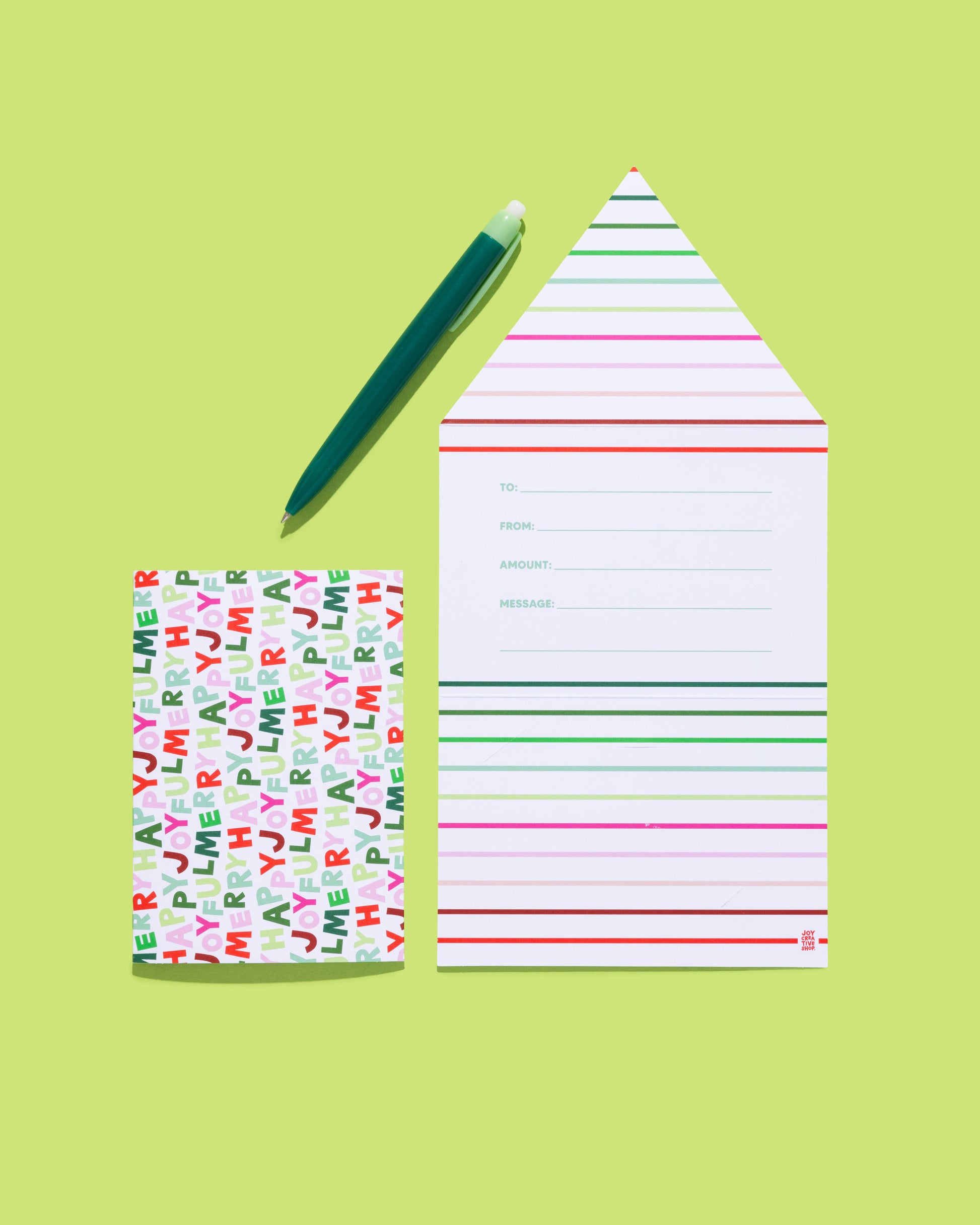Holiday Gift Card Holder Set - Merry Happy Joyful & Plaid