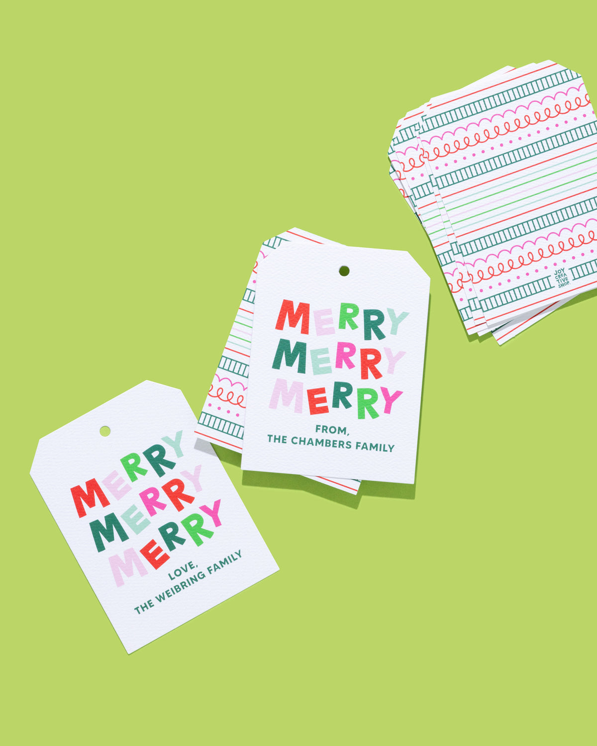 Merry Merry Merry Personalized Gift Tag &amp; Sticker