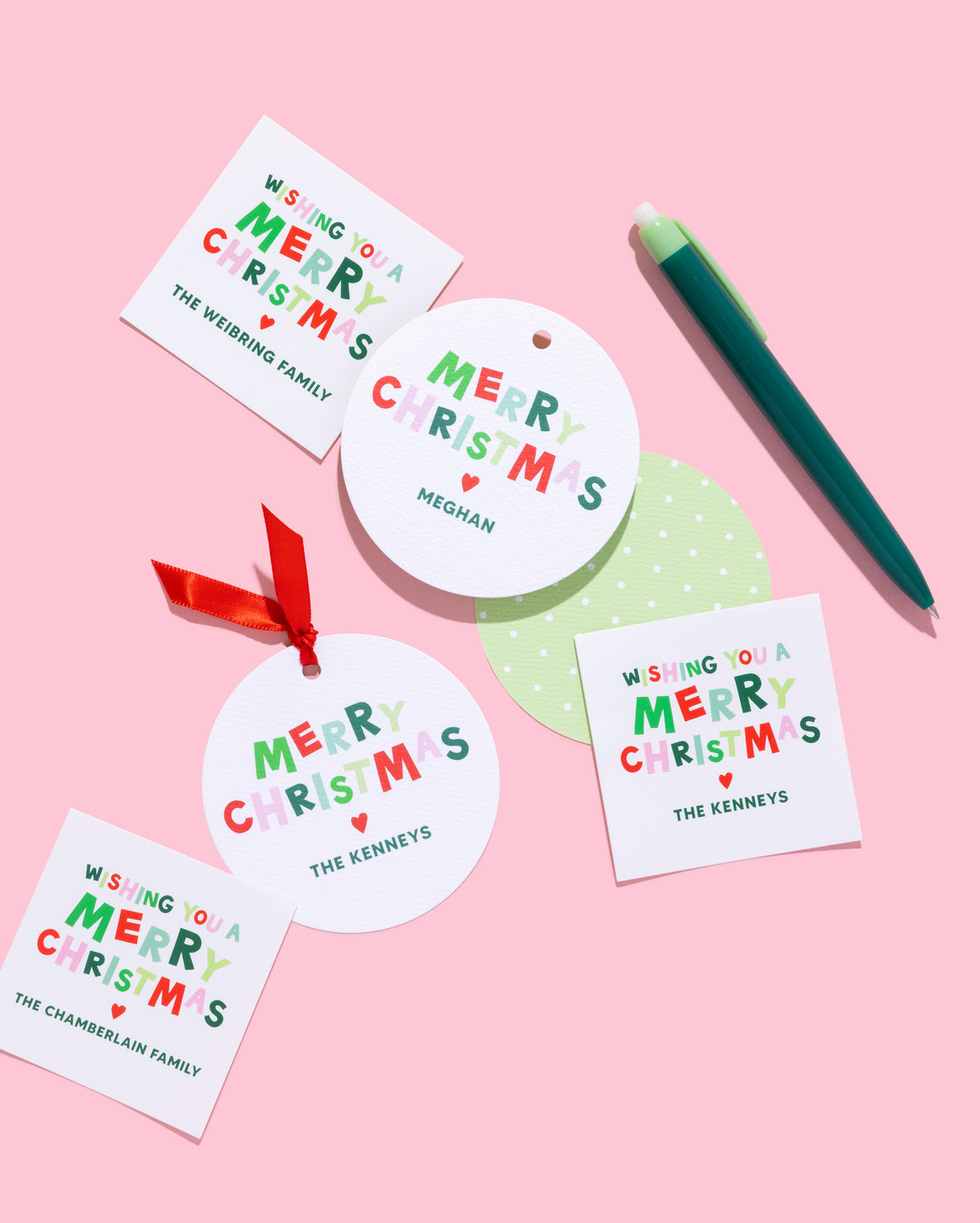 Merry Christmas Personalized Gift Tag &amp; Sticker