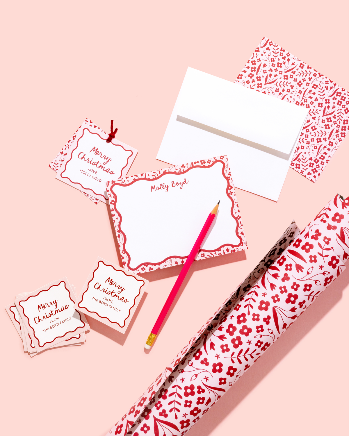 JCS x Sarah Tucker &amp; Molly Boyd Holiday Floral Personalized Stationery