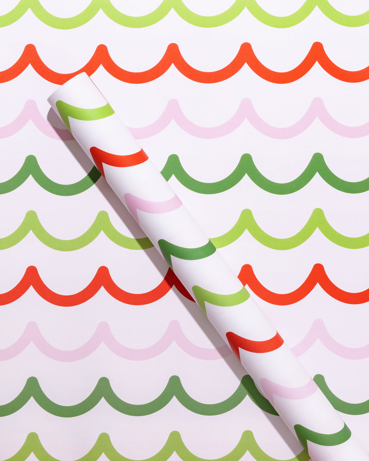 JCS x Shelby Parks Double Sided Gift Wrap Sheets - Scallop Stripe