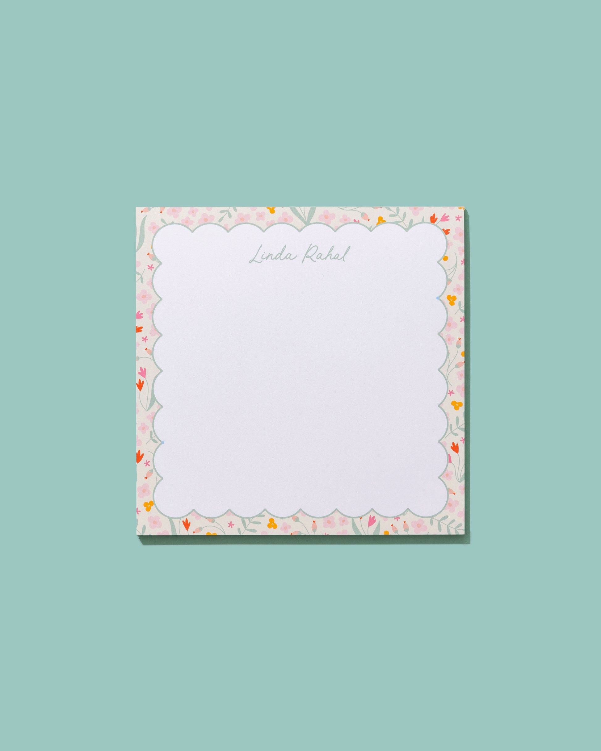 Floral Personalized Square Notepad