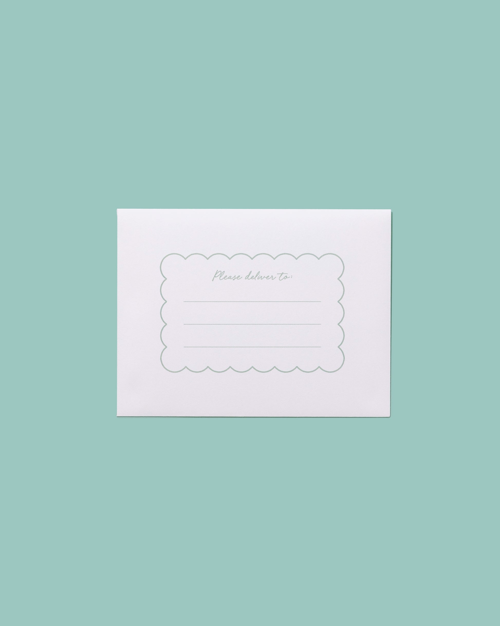 Gold Foil Scallop Floral Stationery