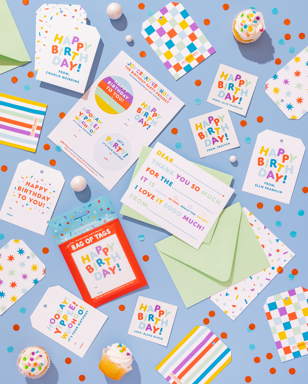 To/From Happy Birthday Sticker Sheet - The Birthday Party Project