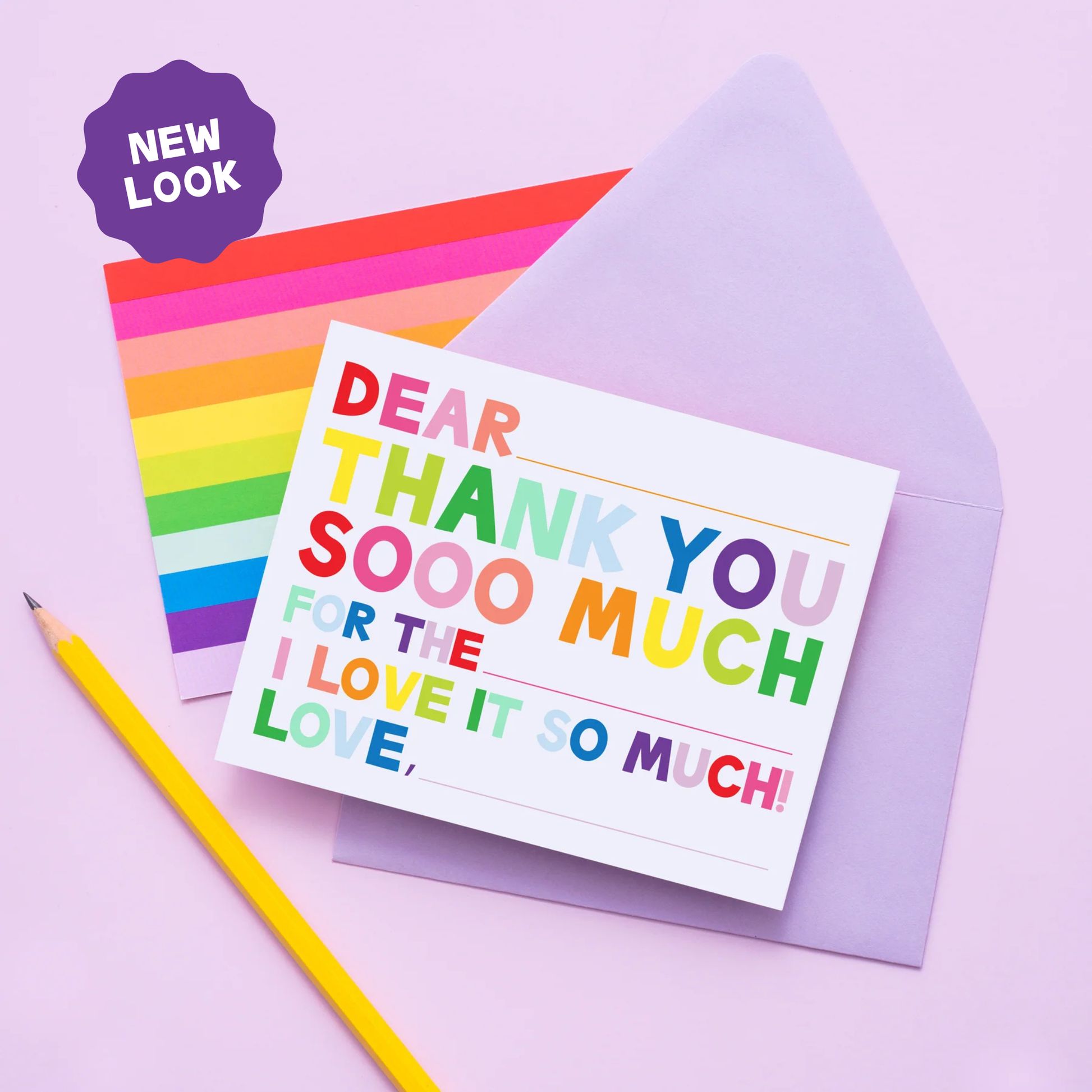 Kids Fill in Thank You Notes - Rainbow