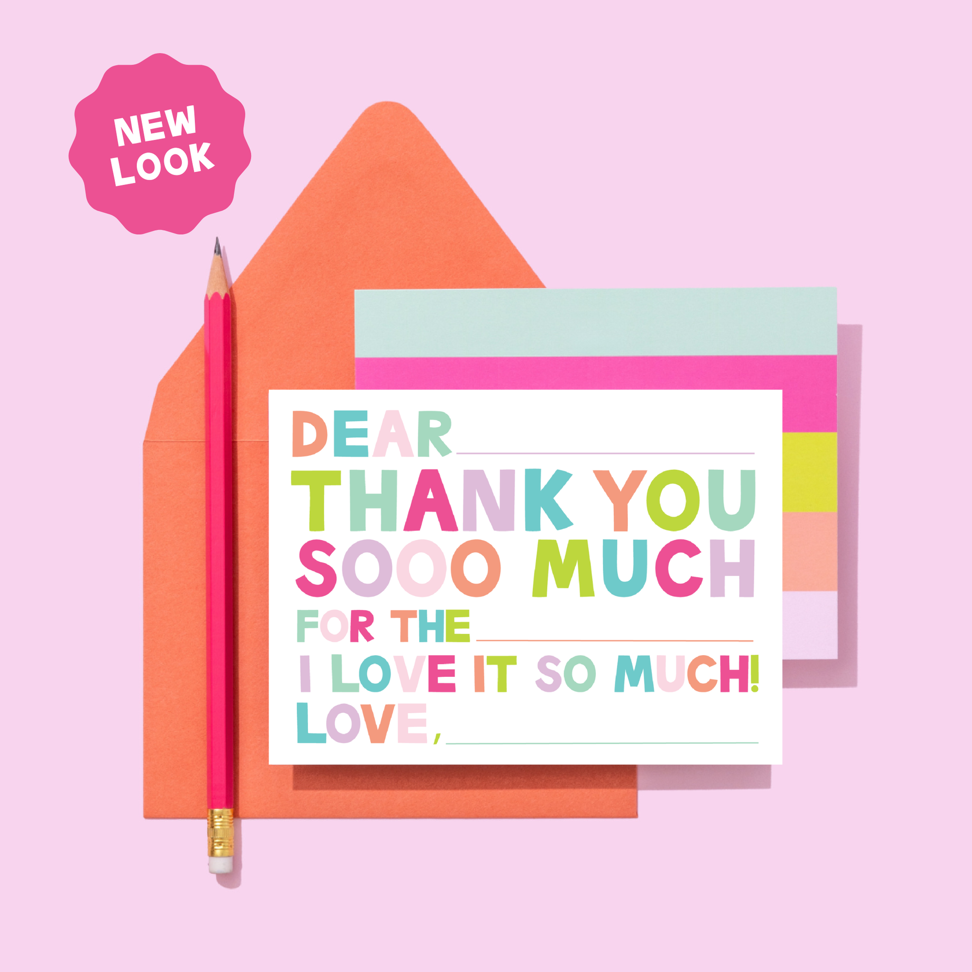 Kids Fill In Thank You Notes - Pinks