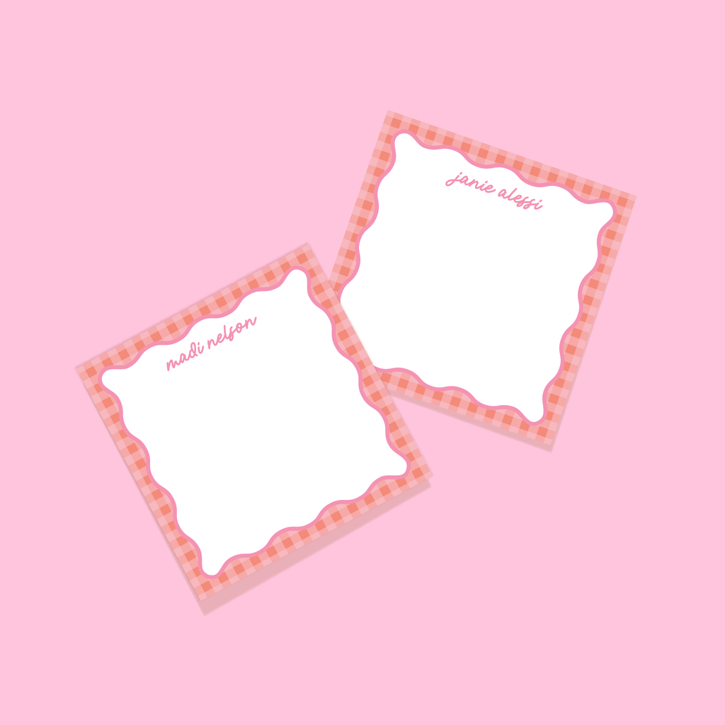 JCS x Madi Nelson Wavy Gingham Collection Personalized Notepad