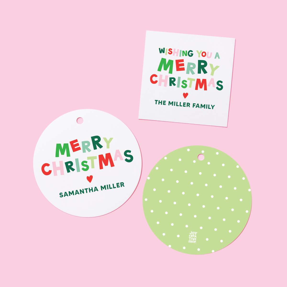 Merry Christmas Personalized Gift Tag &amp; Sticker