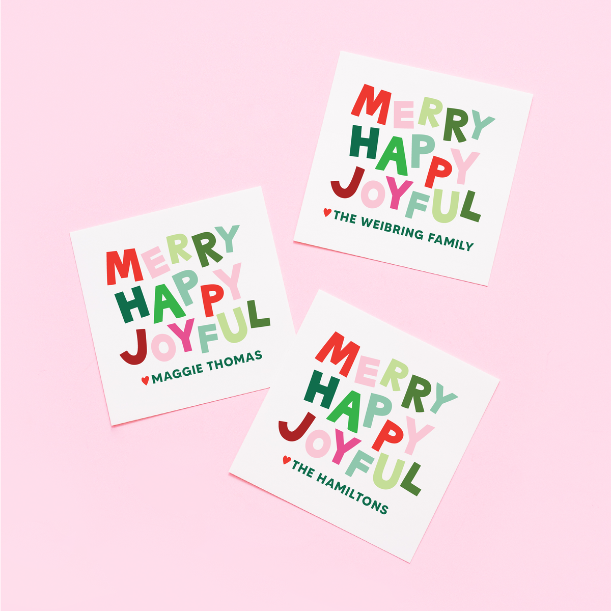 Merry Happy Joyful Personalized Sticker