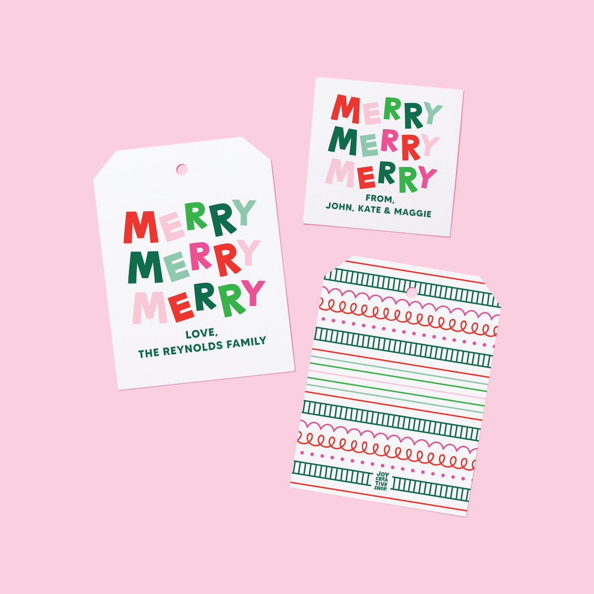 Merry Merry Merry Personalized Gift Tag &amp; Sticker