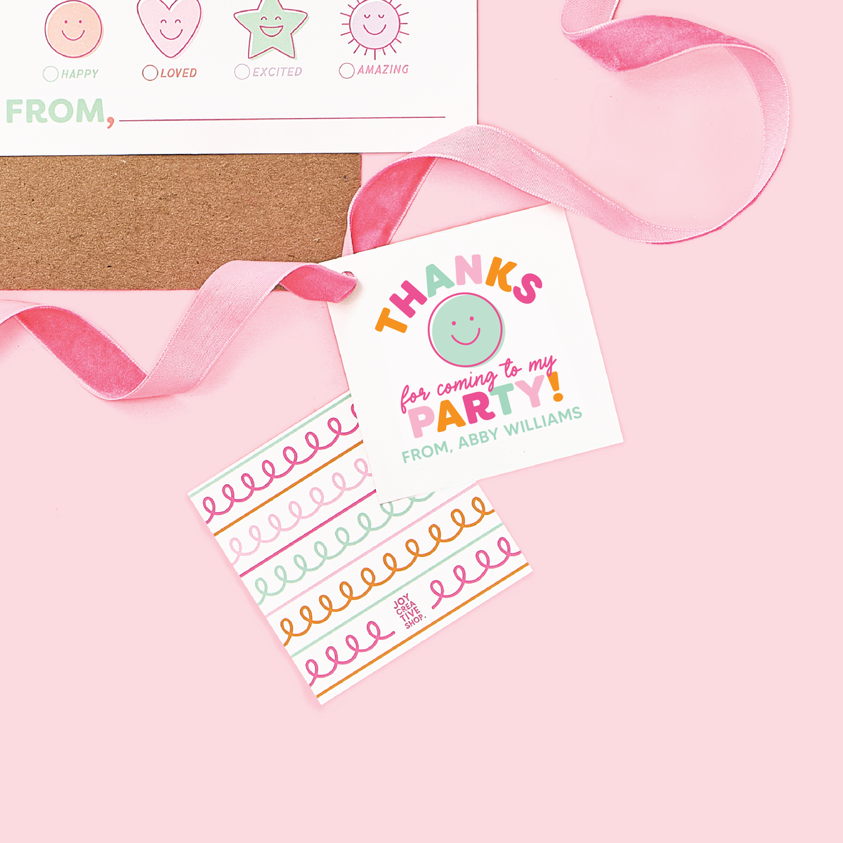 Party Favor Personalized Square Gift Tags