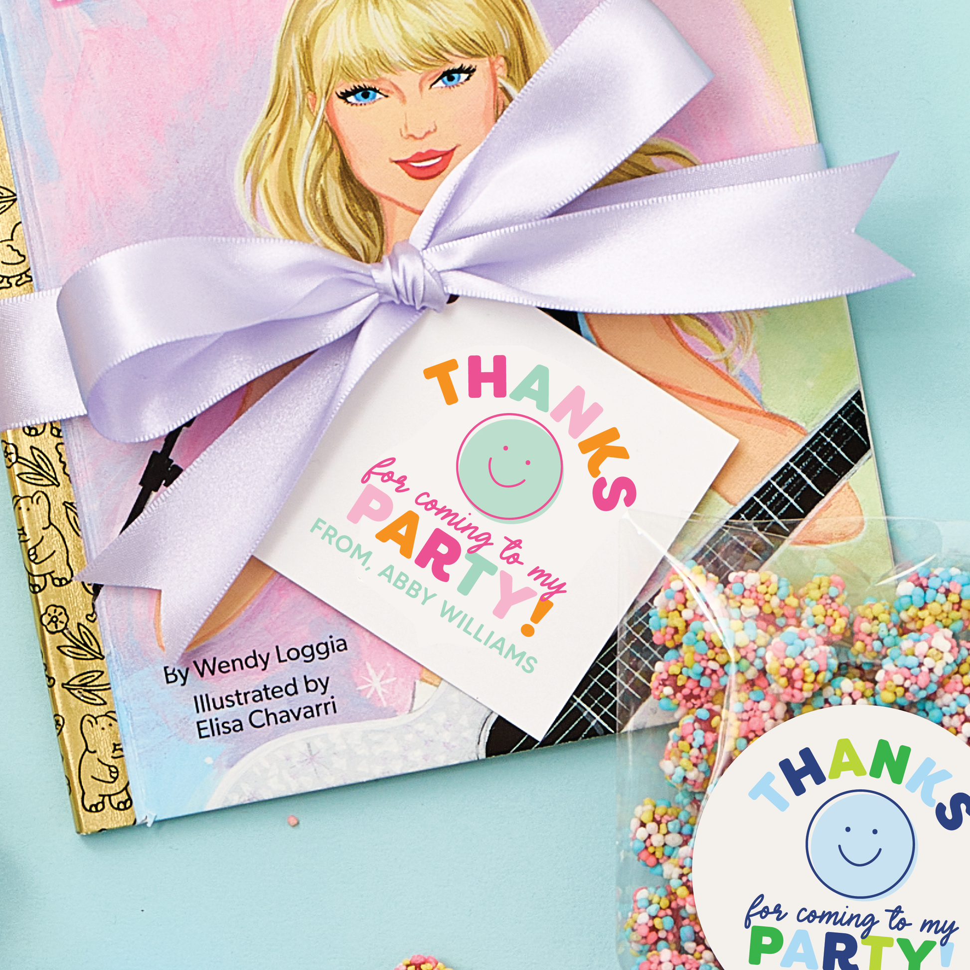 Party Favor Personalized Square Gift Tags