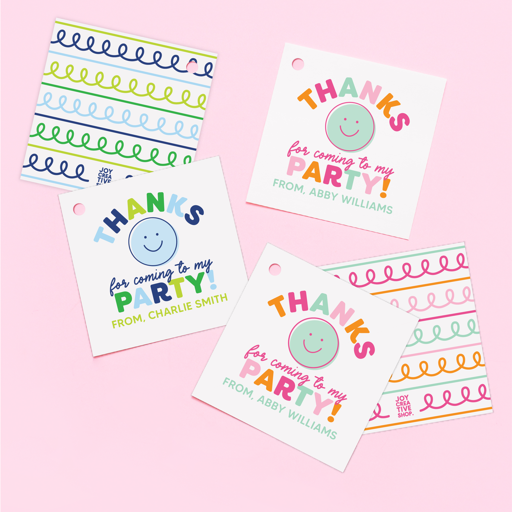 Party Favor Personalized Square Gift Tags