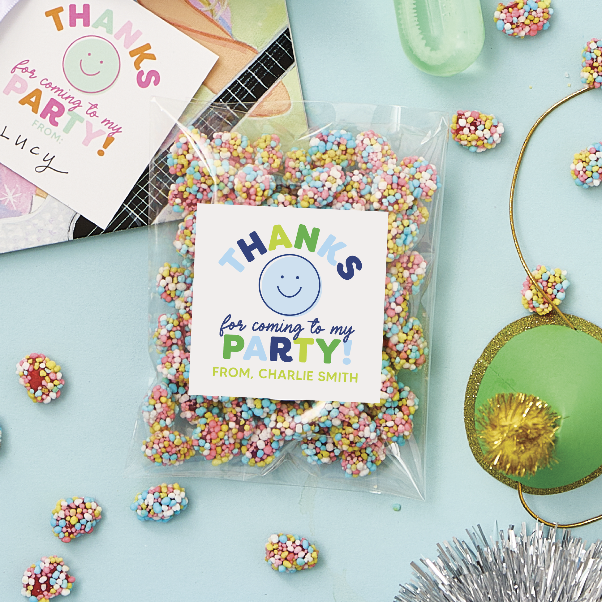 Party Favor Personalized Square Stickers