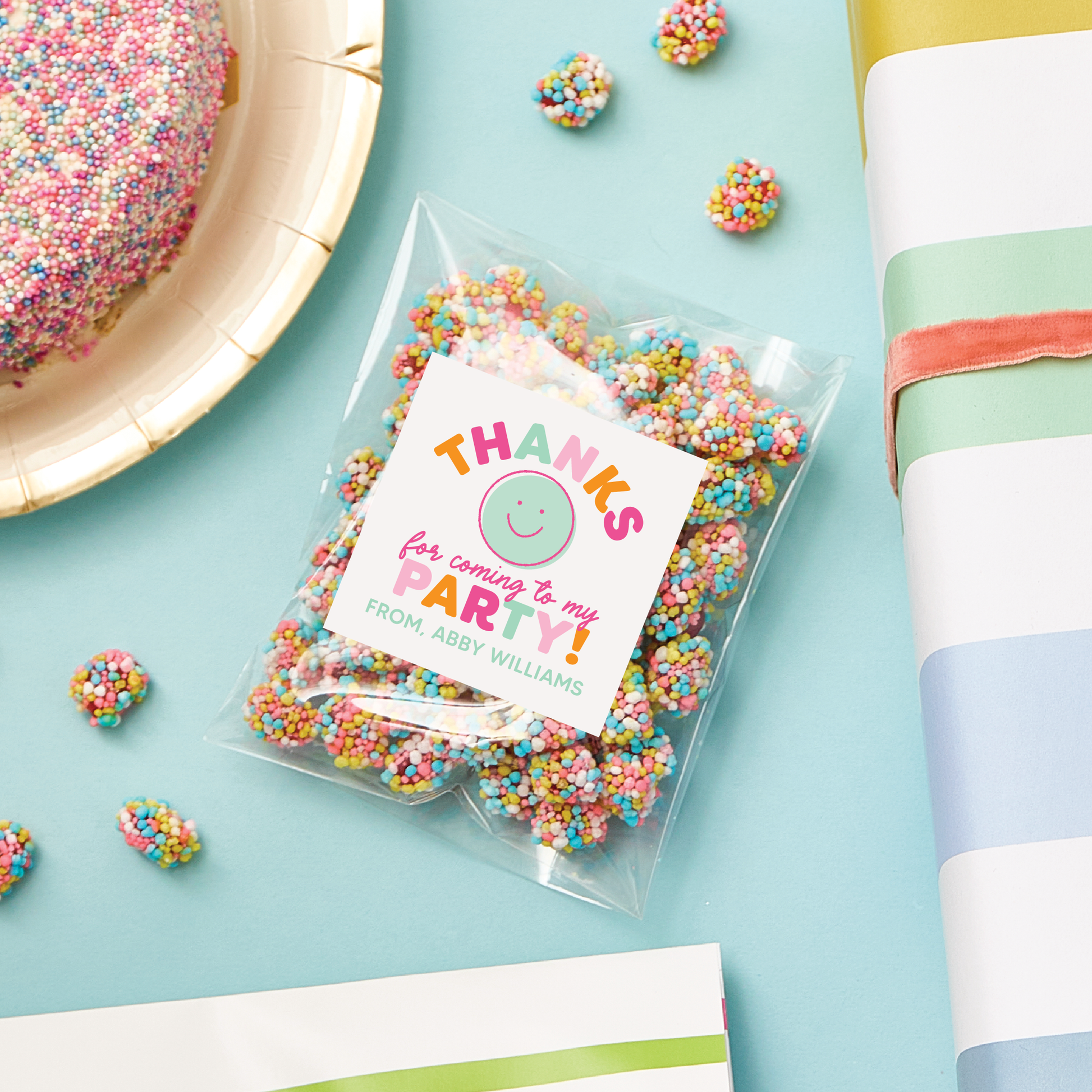 Party Favor Personalized Square Stickers