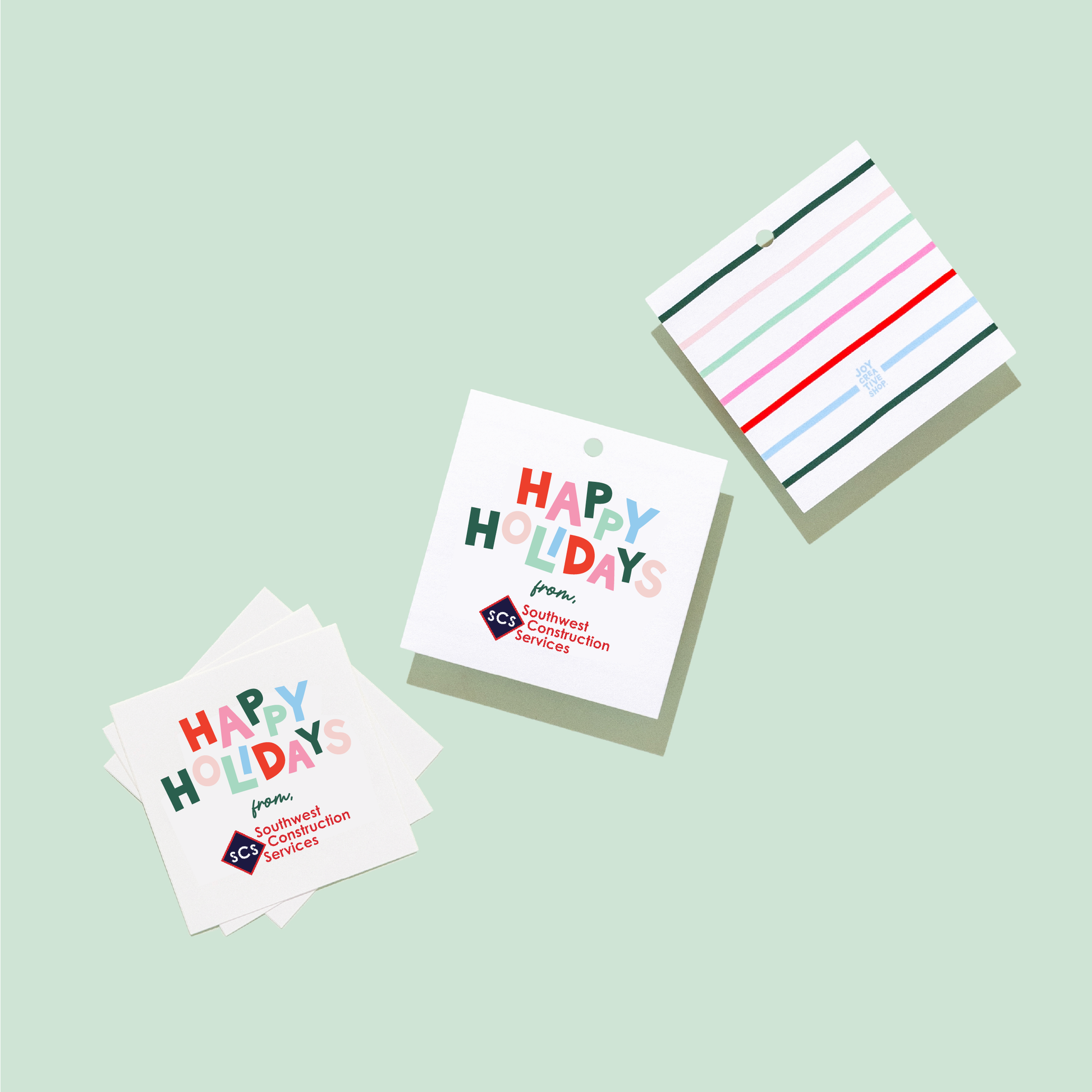 Personalized Branded Happy Holidays Personalized Sticker & Tag