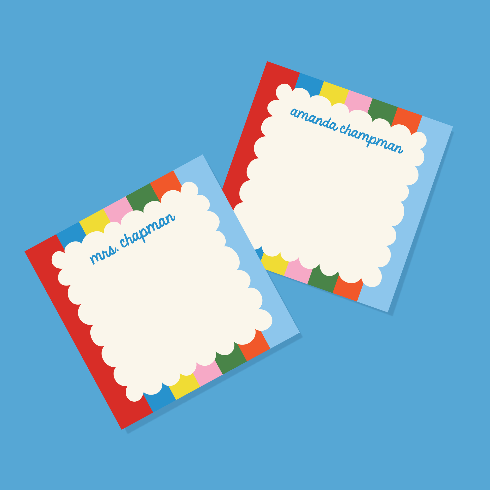 School Supplies Teacher Cabana Striped Notepad