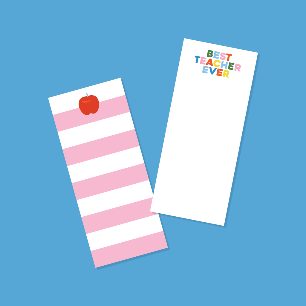 School Supplies Teacher Tall & Skinny Notepads