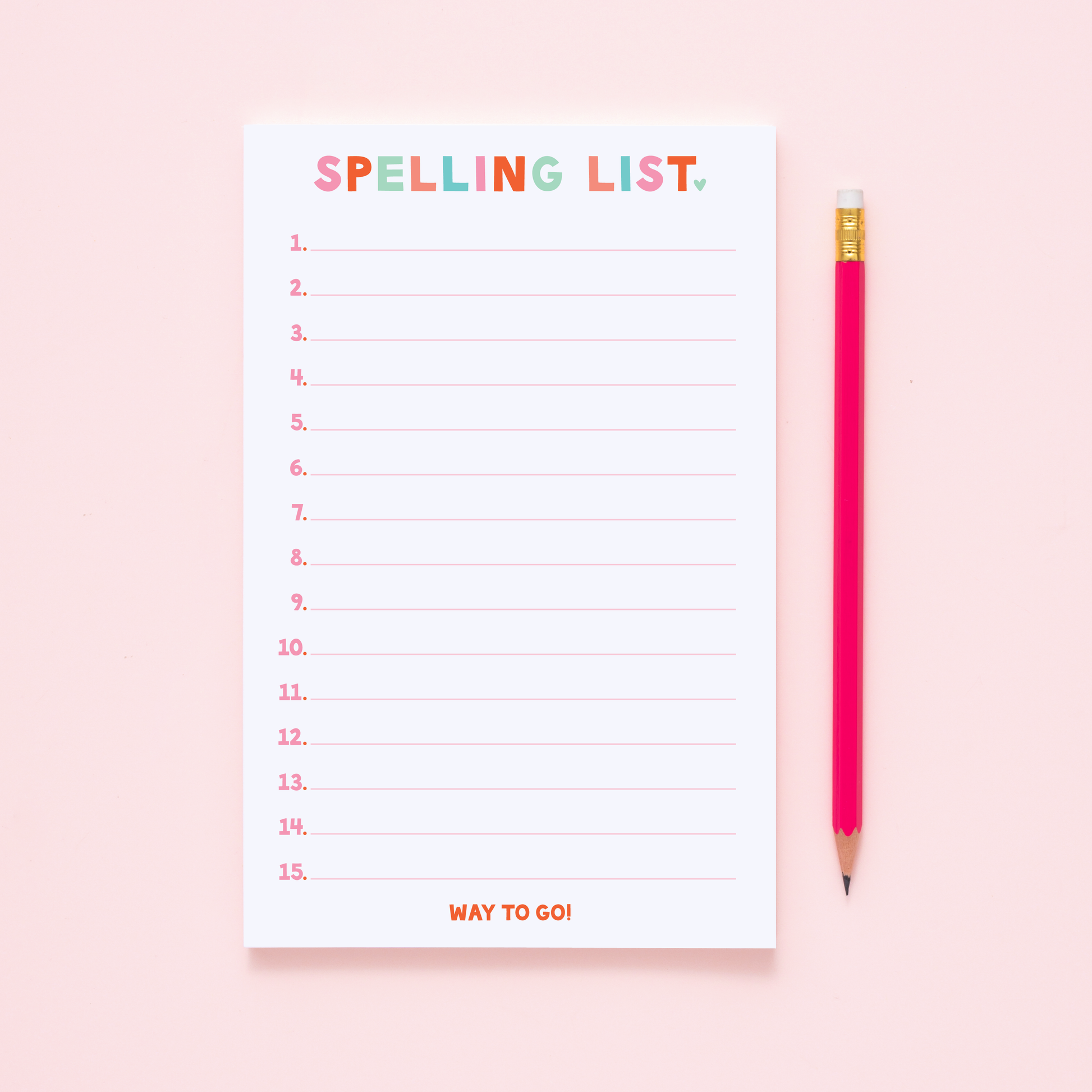 Spelling List Notepad