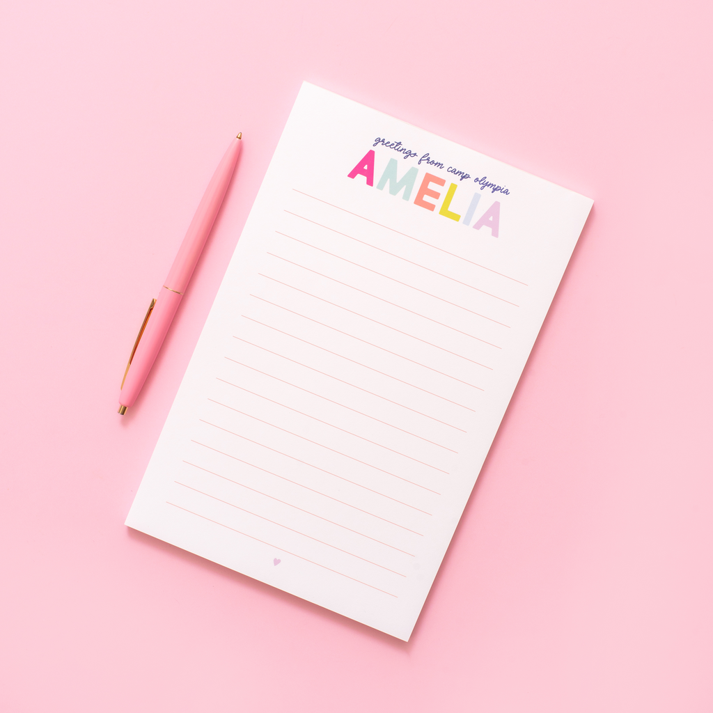 Camp Personalized Notepad - Pink