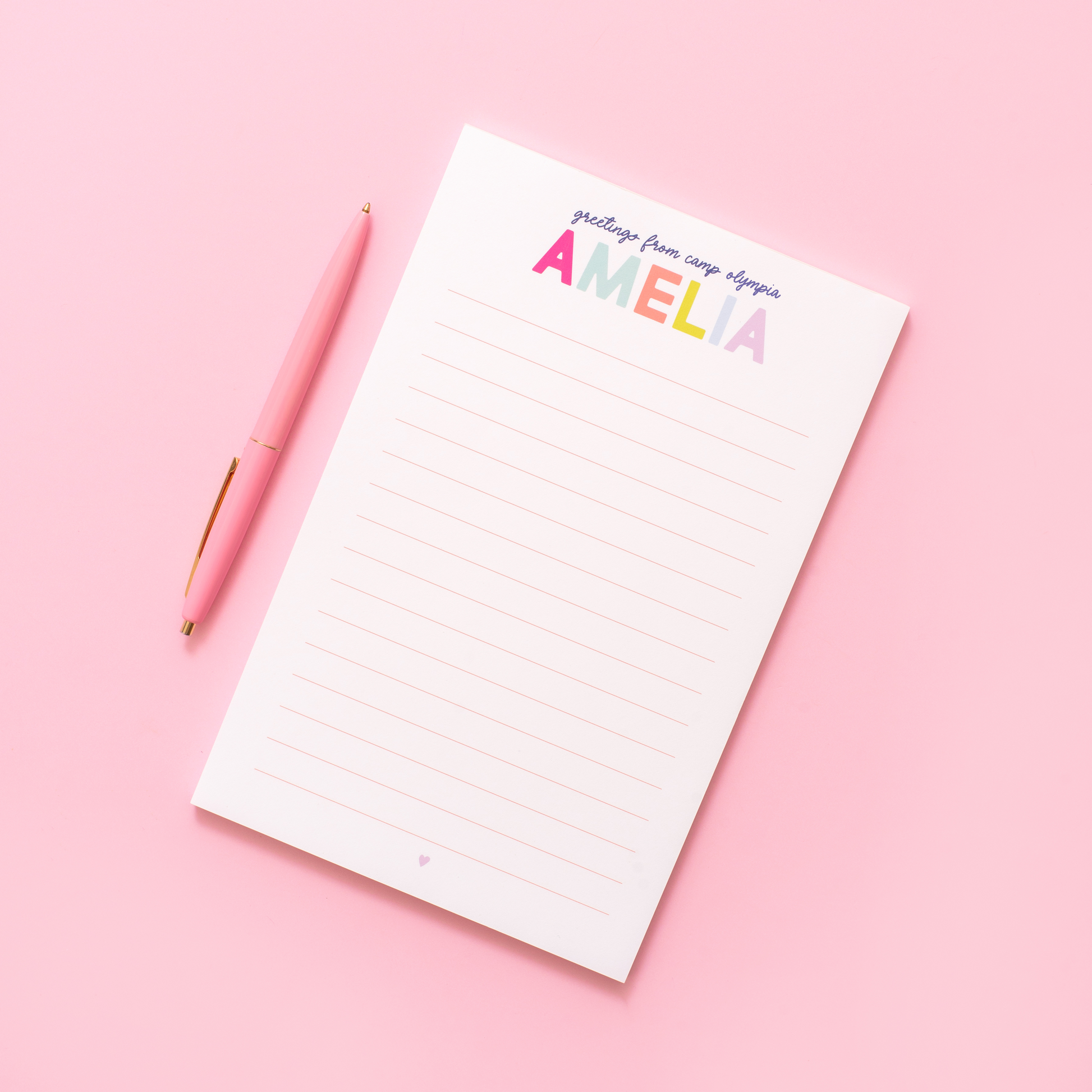 Camp Personalized Notepad - Pink