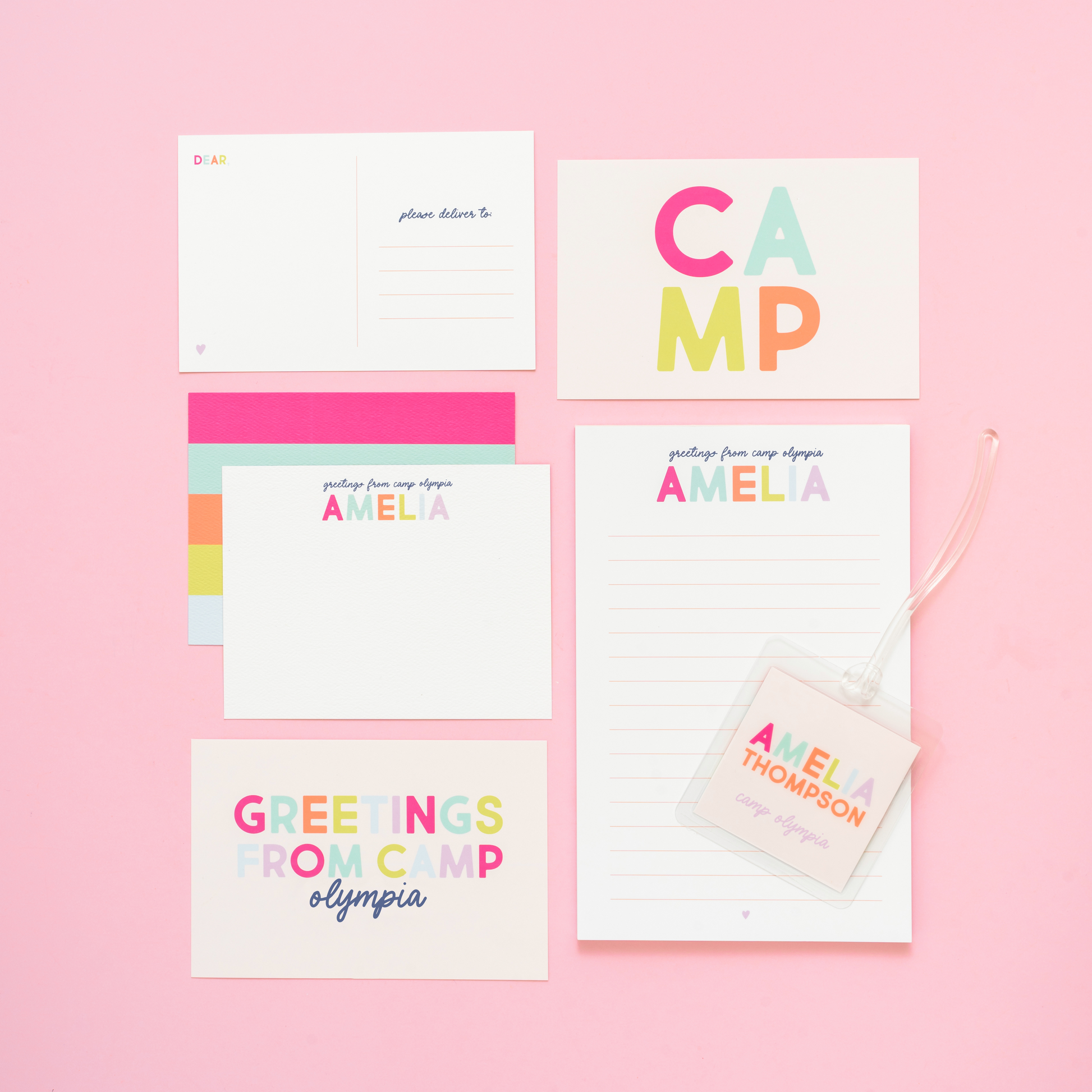 Camp Personalized Notepad - Pink