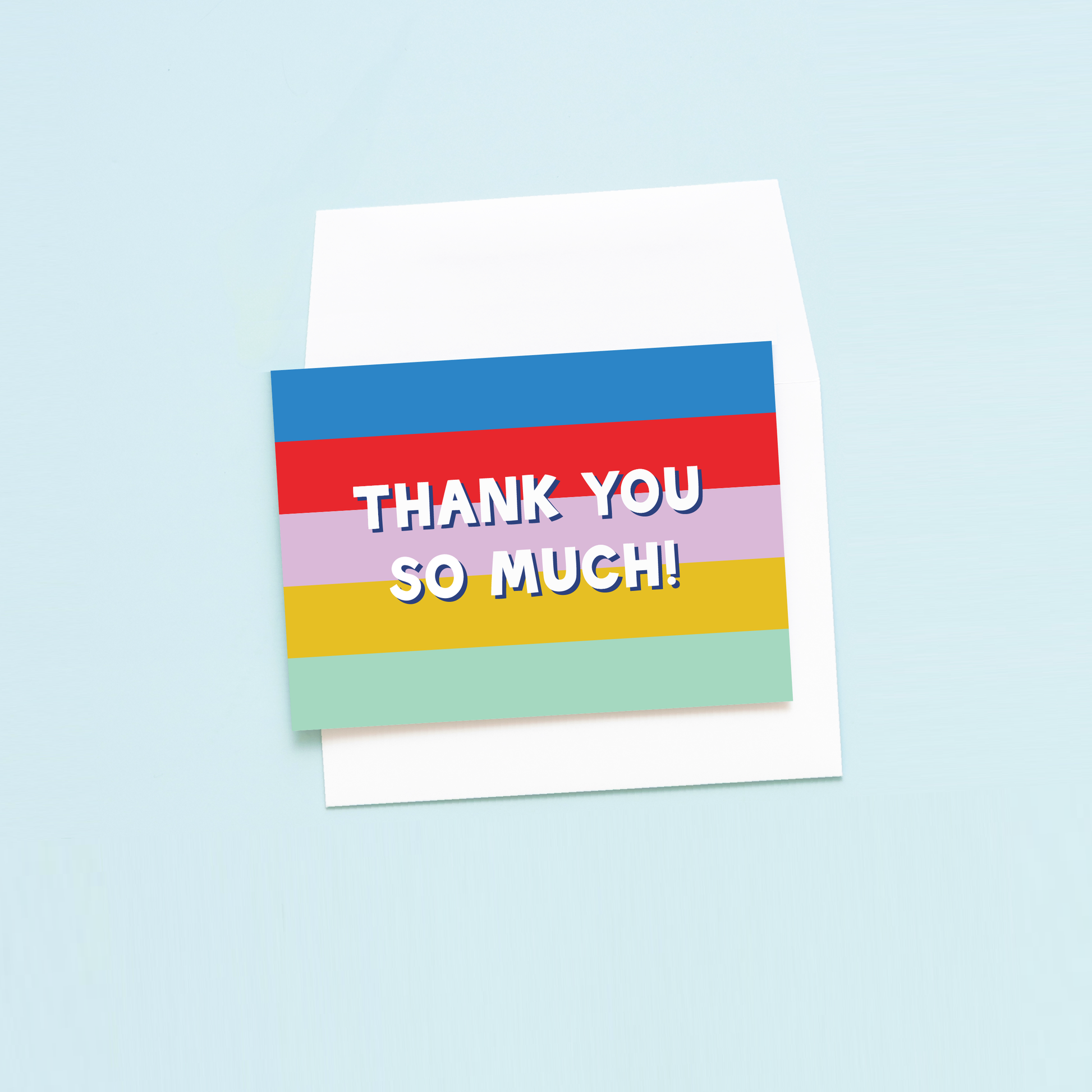Folded Striped Thank You Notes - Teacher Collection