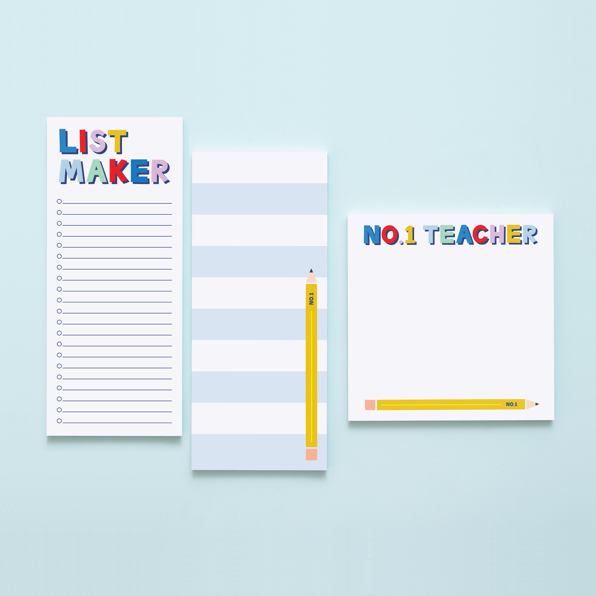 Teacher Striped Pencil Notepad