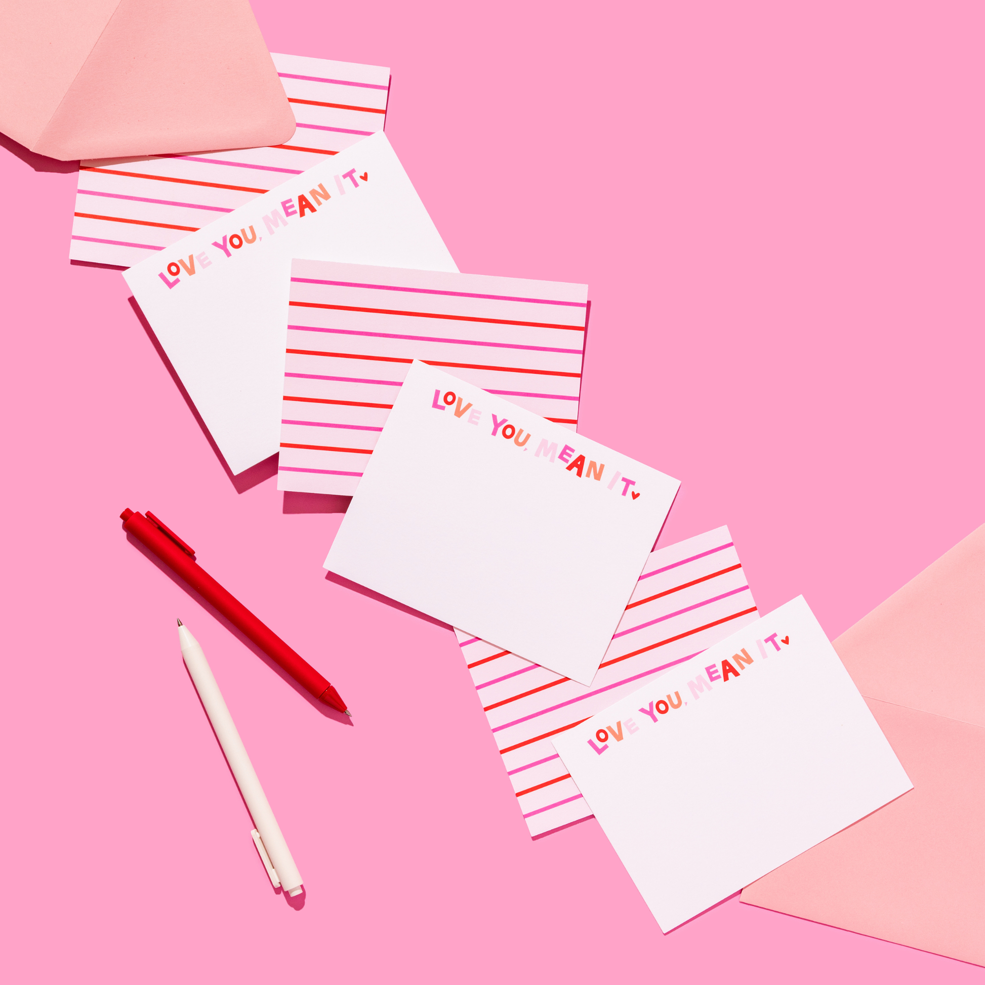 Love You, Mean It Valentine's Stationery