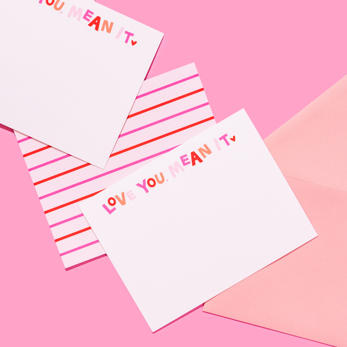 Love You, Mean It Valentine's Stationery