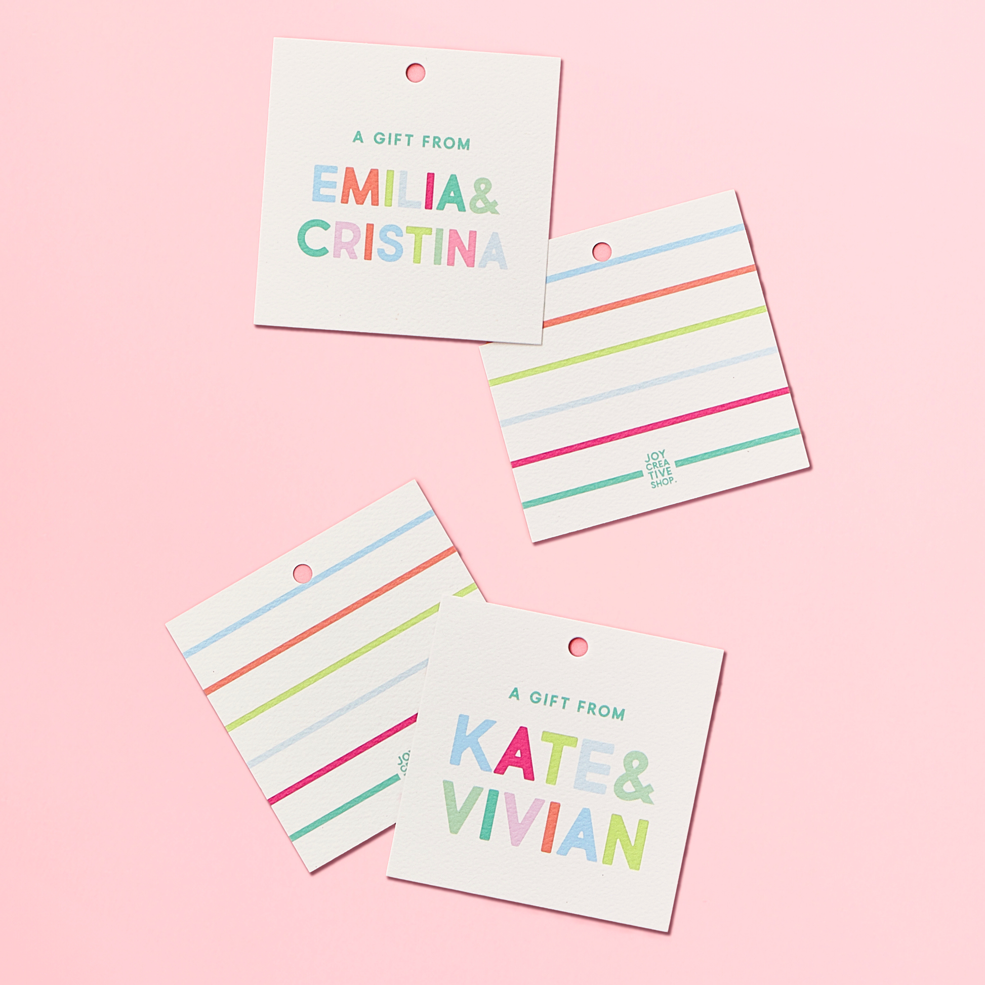 Colorful Names Gift Tags