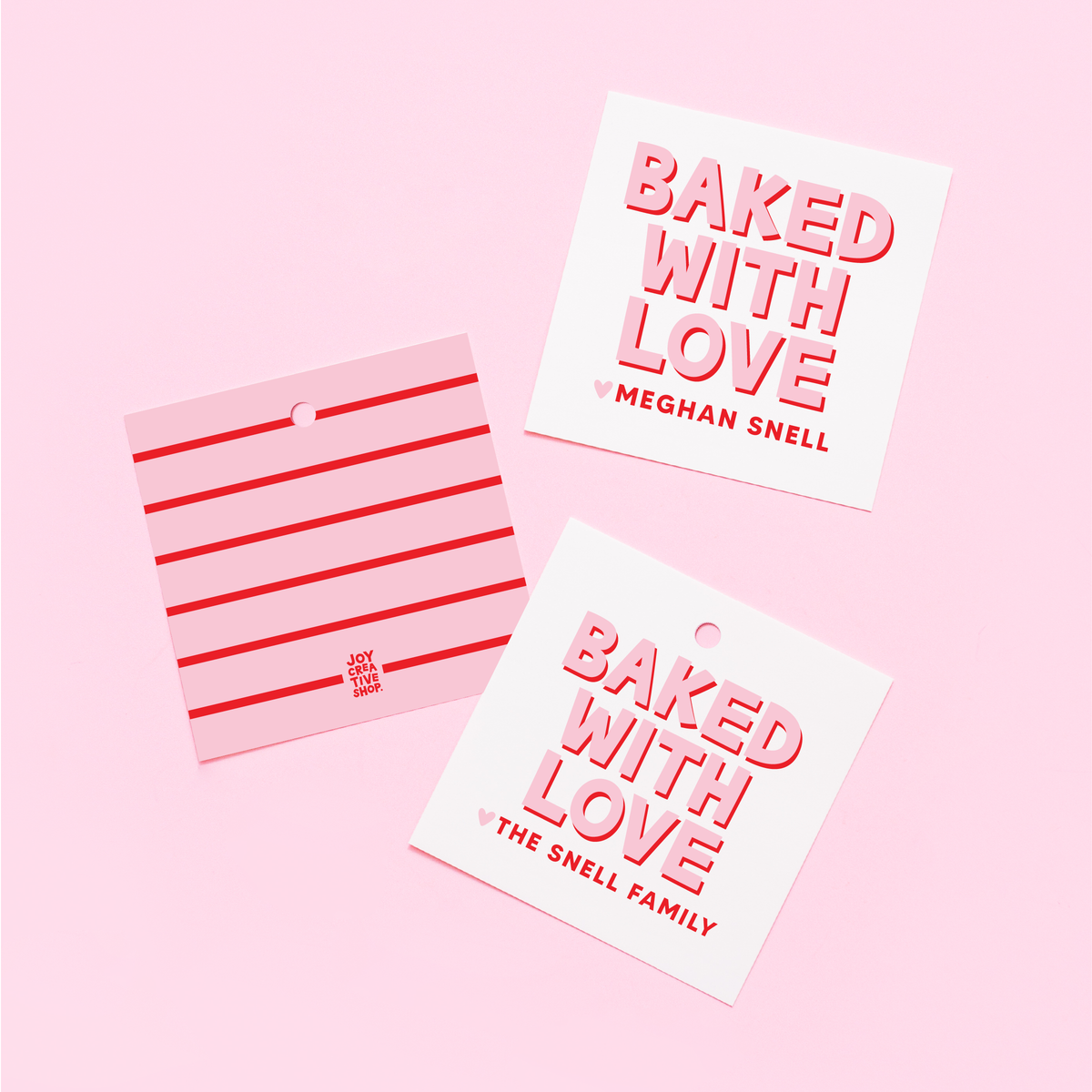 Valentine&#39;s Baked with Love Personalized Tags or Stickers