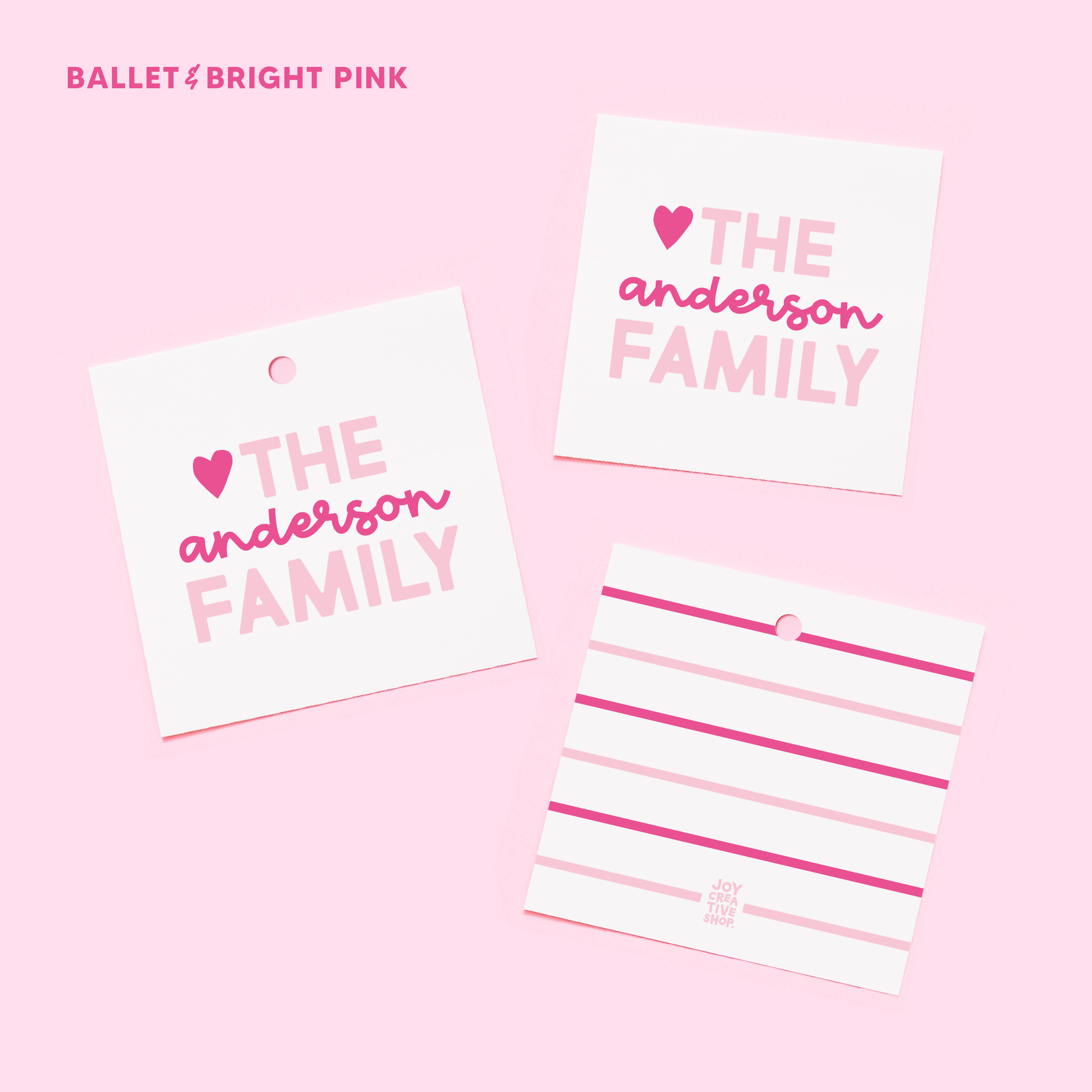 Valentine's Script Family Personalized Gift Tags or Stickers