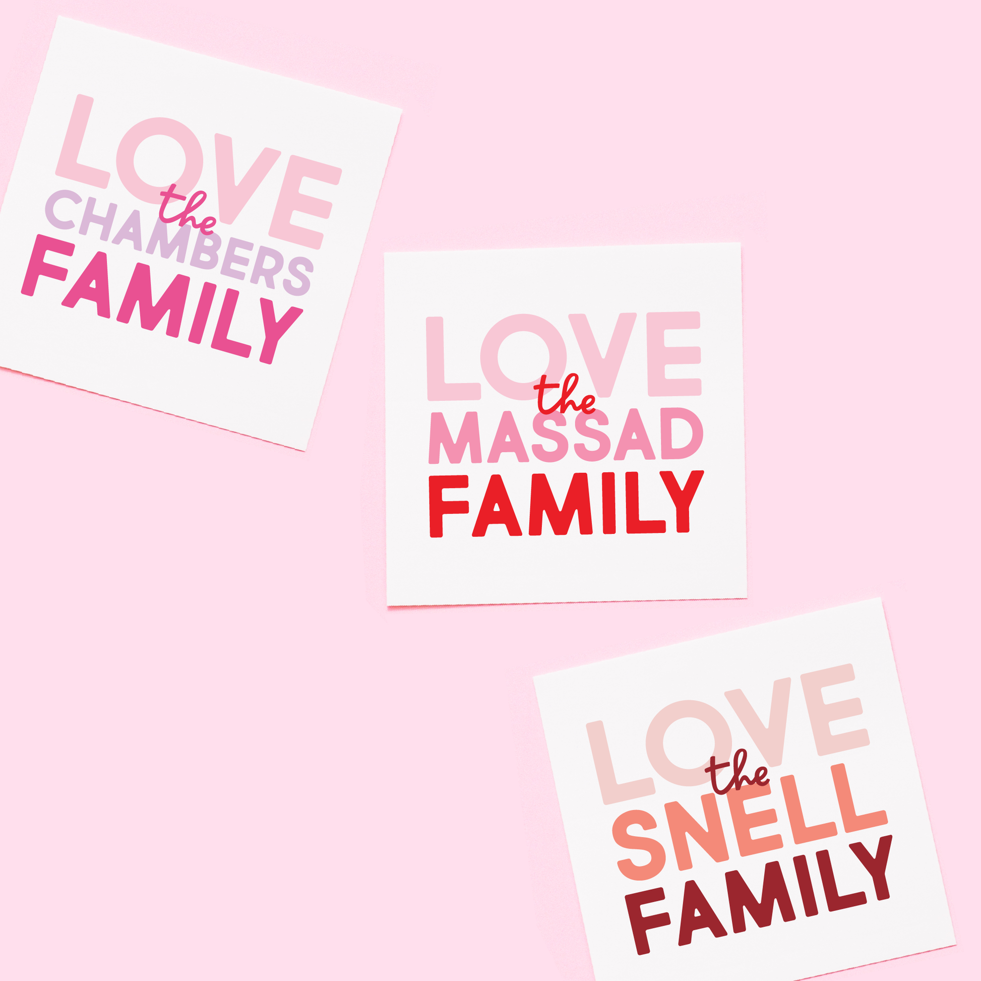 Valentine's Stacked Family Personalized Gift Tag or Sticker
