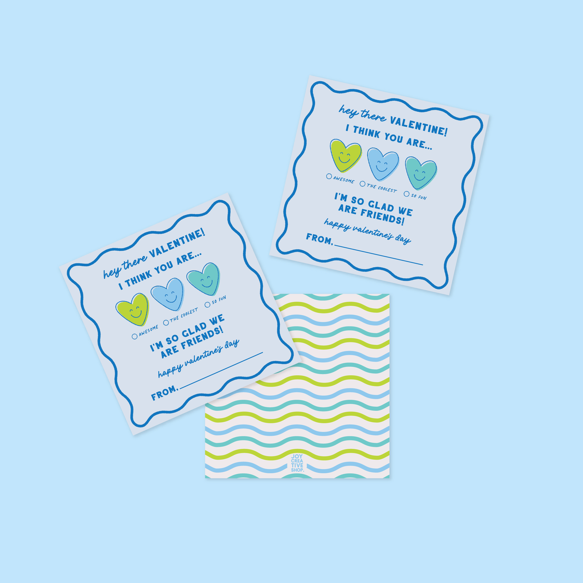 Kid&#39;s Emotions Valentines - Blue