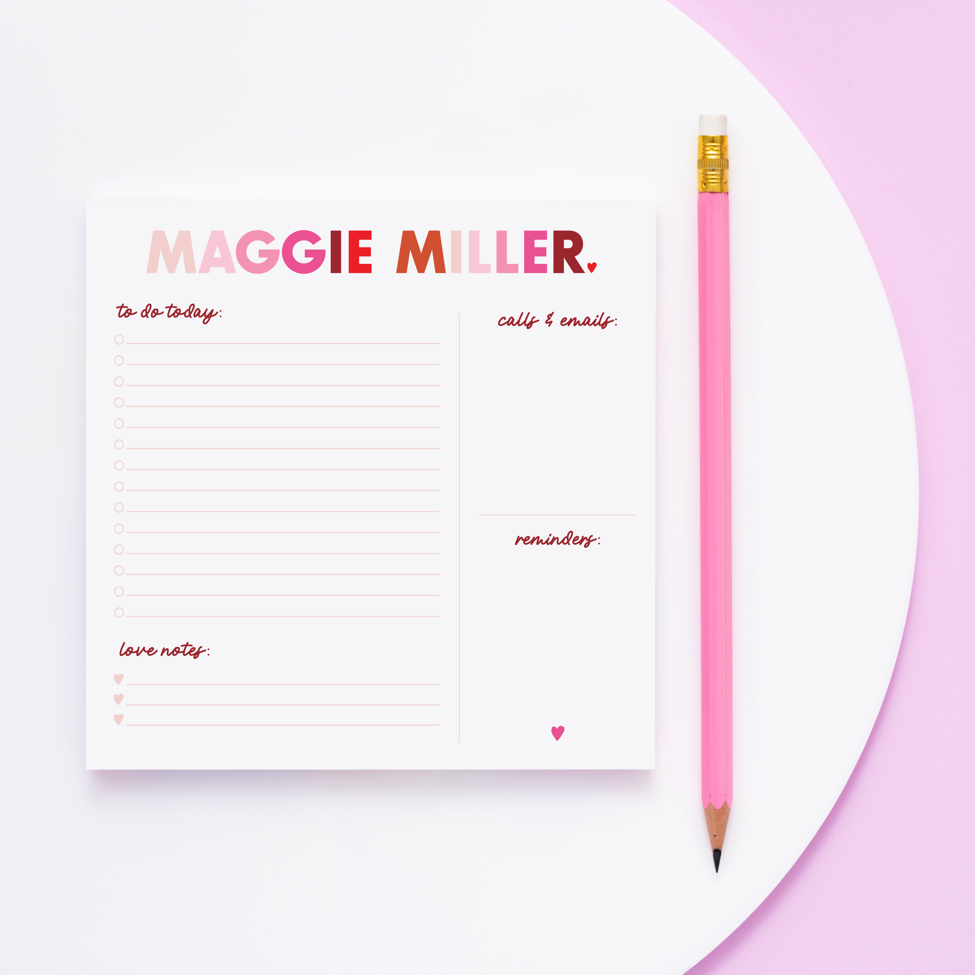 Valentine Daily Task Notepad