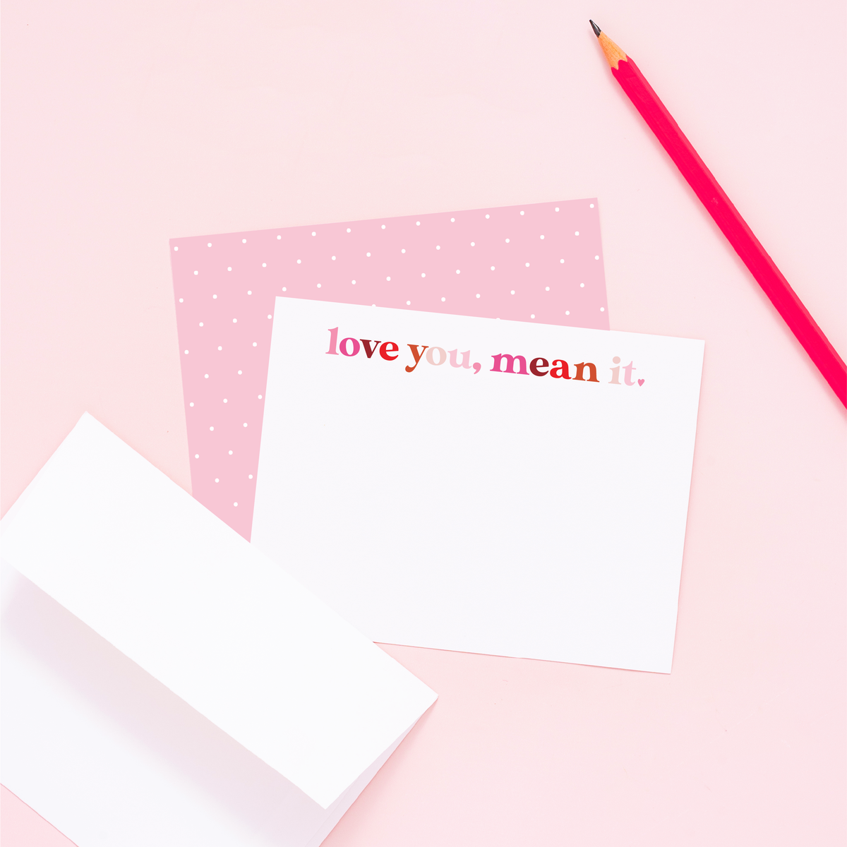 Love You, Mean It Stationery