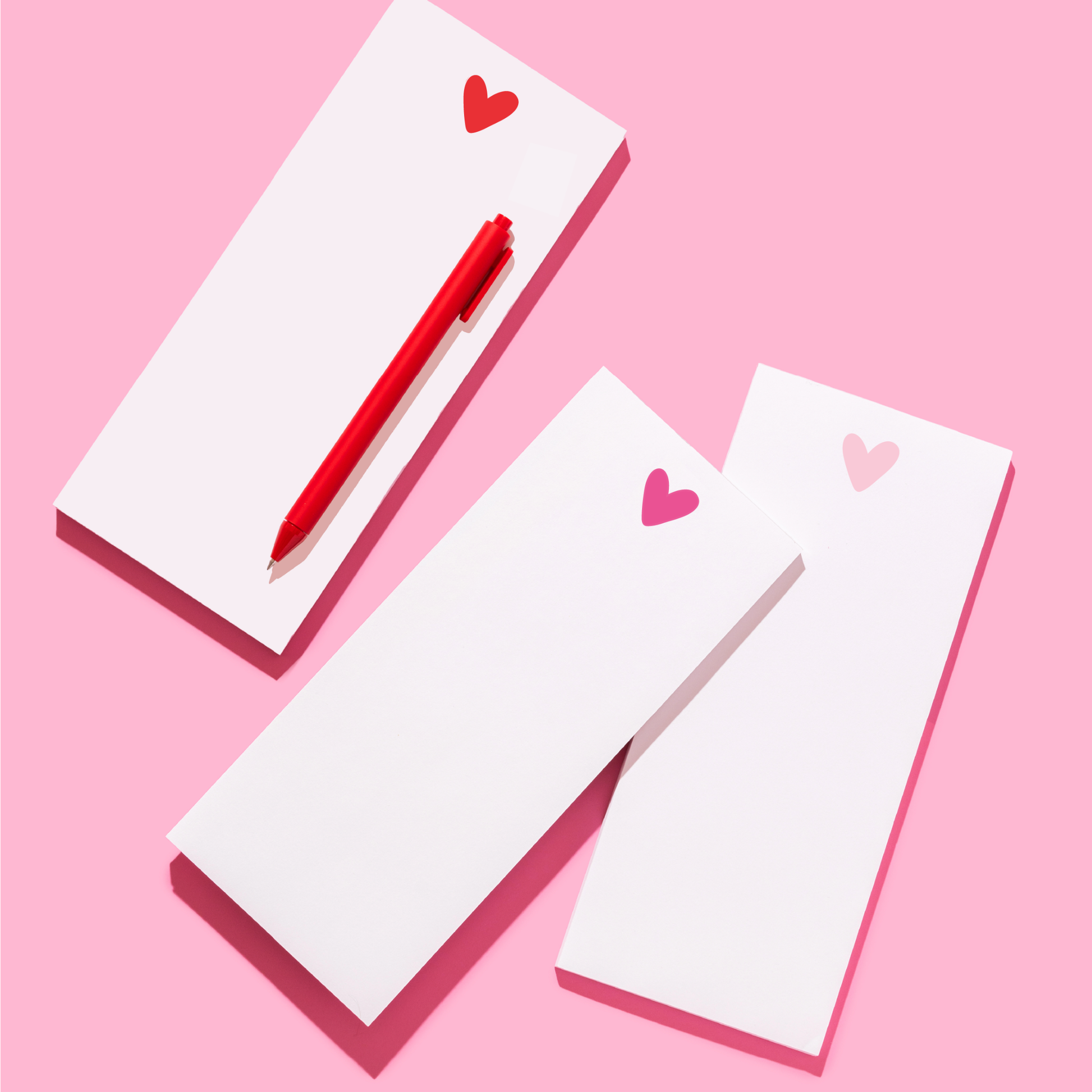 Valentine Tall & Skinny Notepad - Red Heart