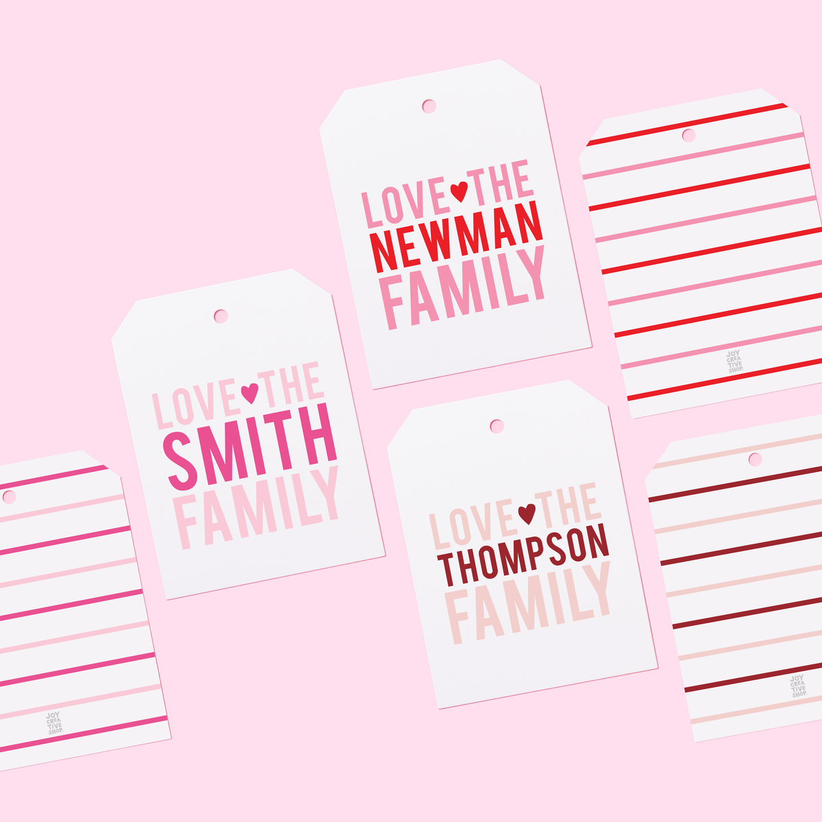 Valentine&#39;s Family Heart Personalized Gift Tag or Sticker