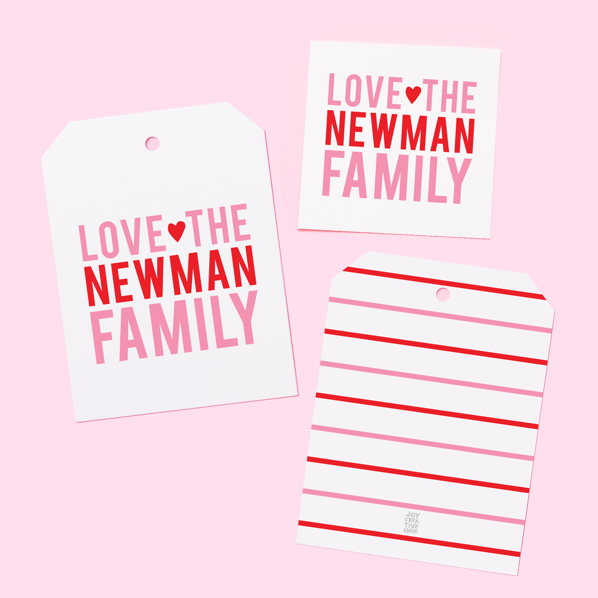 Valentine&#39;s Family Heart Personalized Gift Tag or Sticker