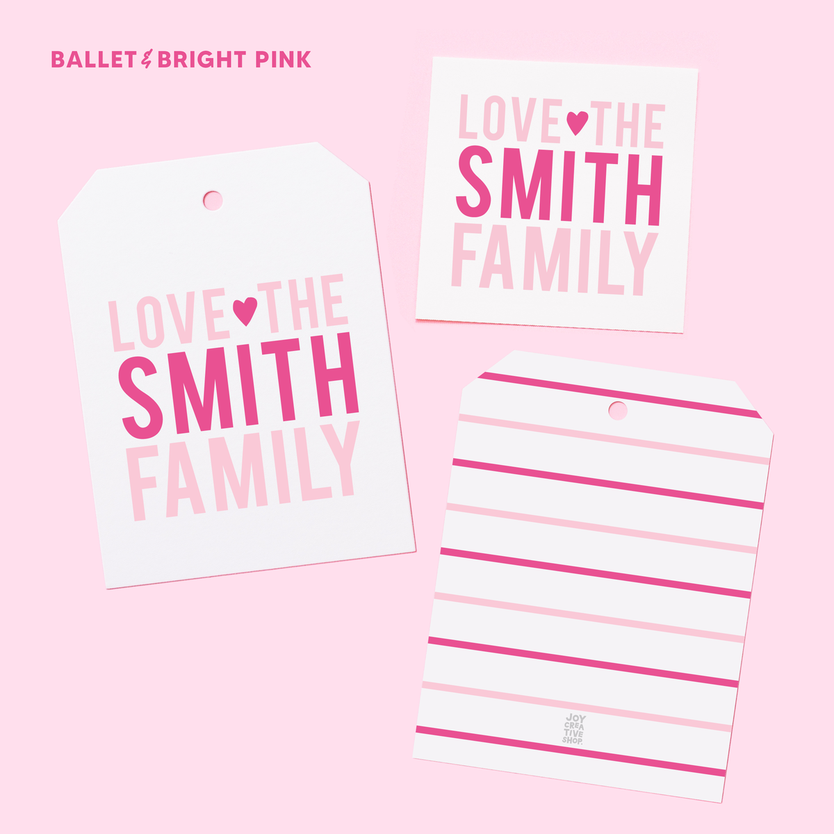 Valentine&#39;s Family Heart Personalized Gift Tag or Sticker