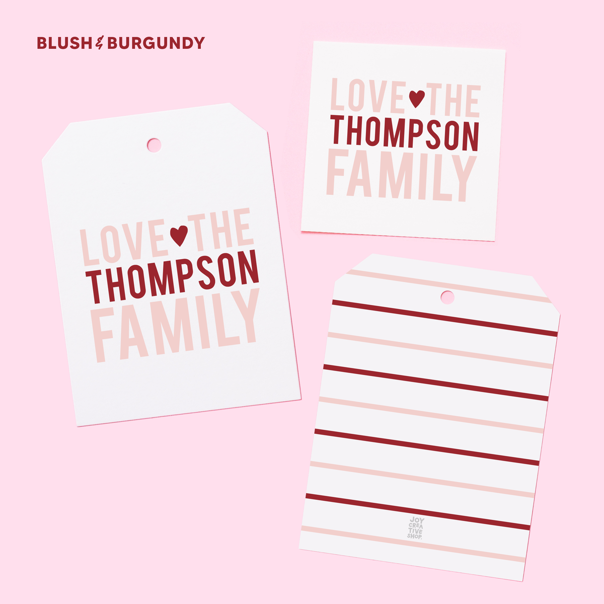 Valentine&#39;s Family Heart Personalized Gift Tag or Sticker