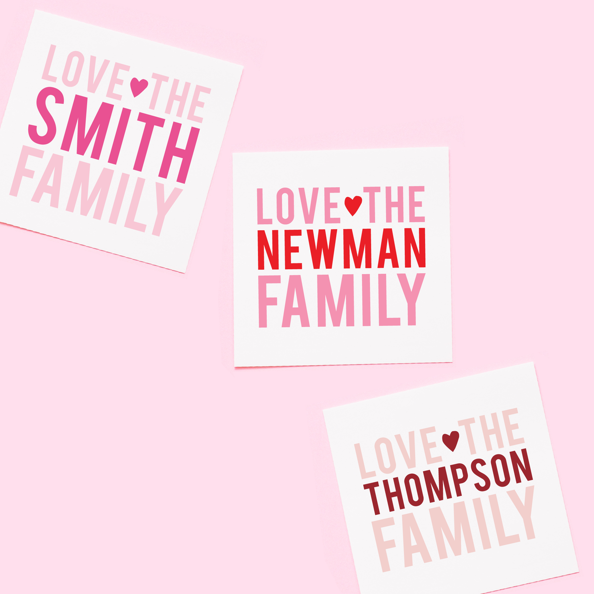 Valentine&#39;s Family Heart Personalized Gift Tag or Sticker