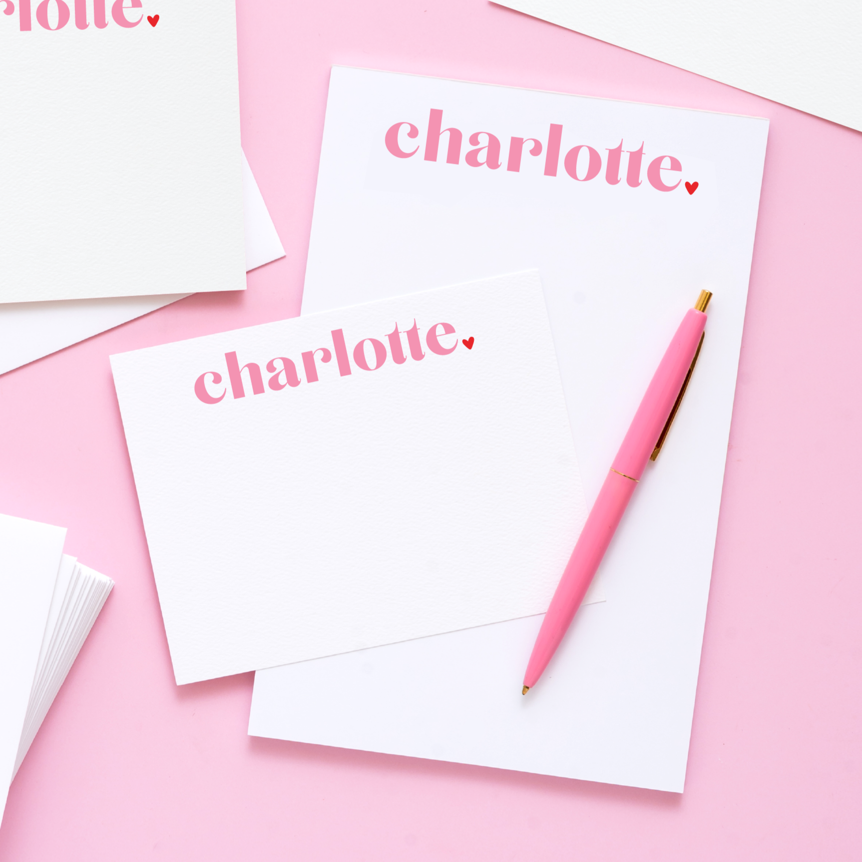 Valentine's Day Cheerful Heart First Name Personalized Notepad